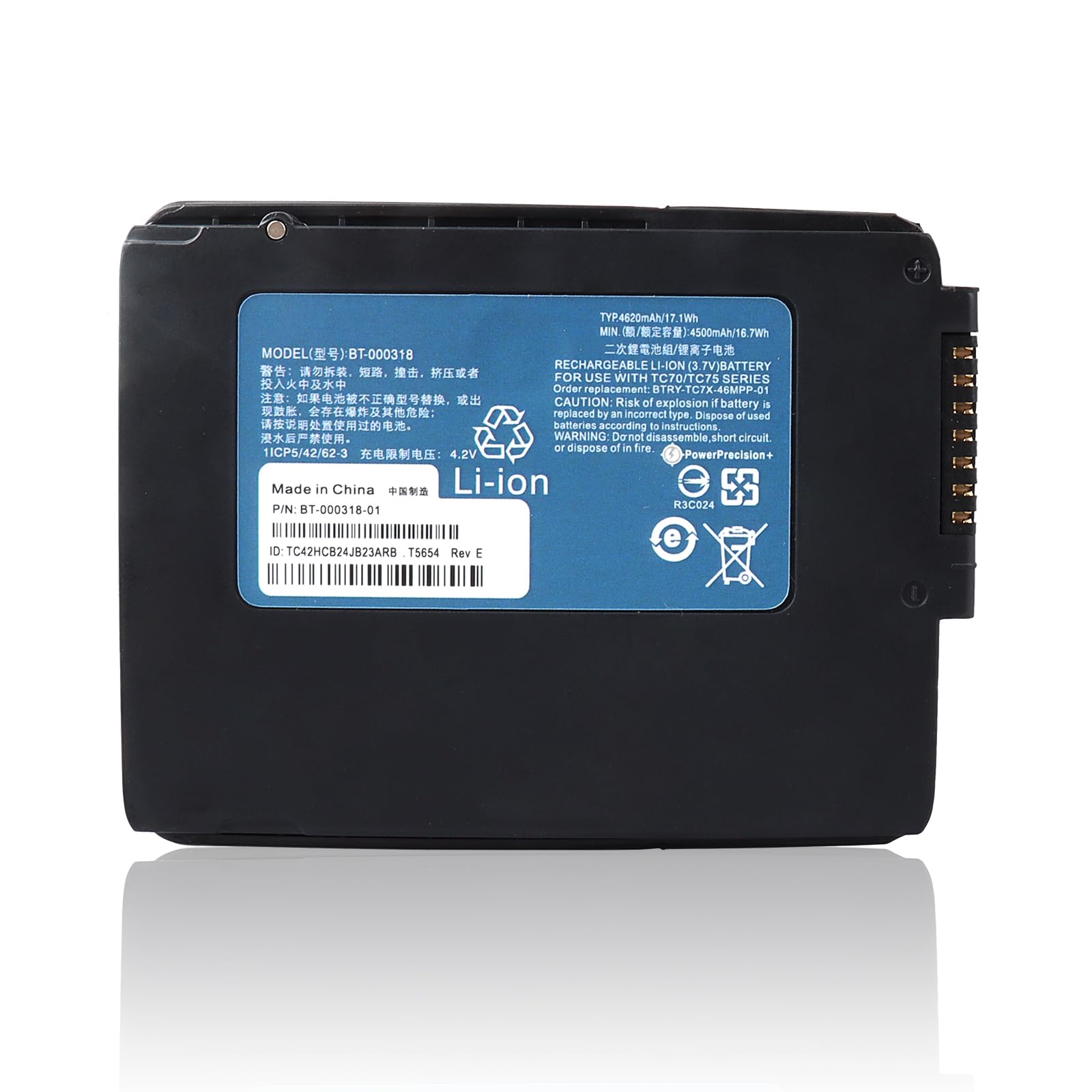 JIMACRO BT-000318 Batteria Compatibile con Zebra TC70 TC72 TC75 TC77 Series, Zebra TC70 Batteria Sostituzione 3.7V 17.1Wh