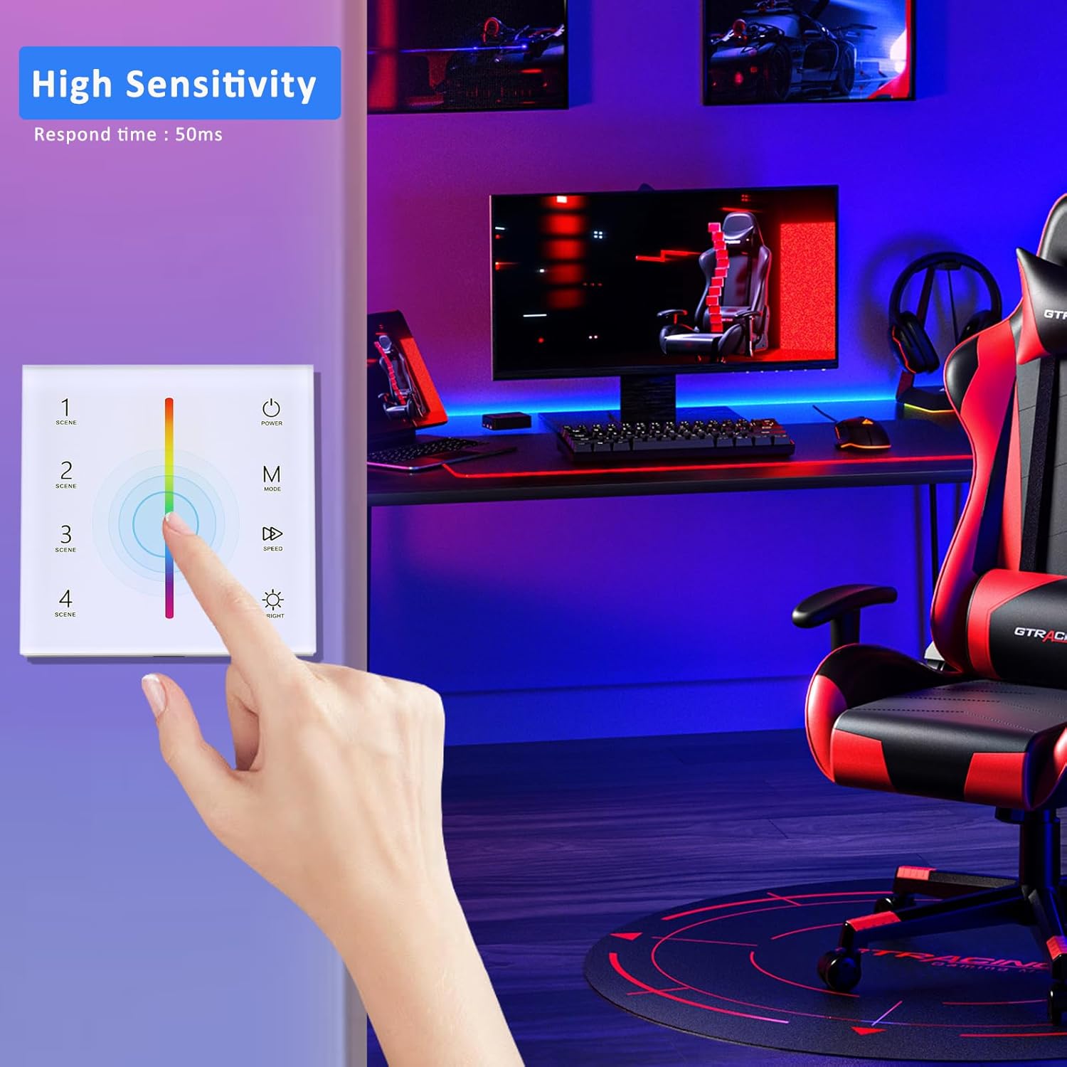 Joylit RGBW LED Controller a Parete Touch - immagine 3