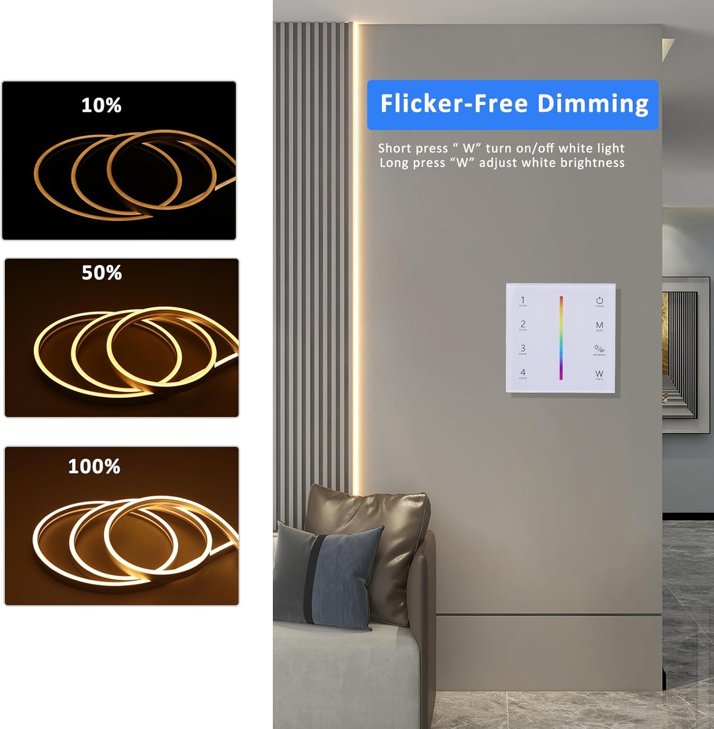 Joylit RGBW LED Controller a Parete Touch - immagine 4