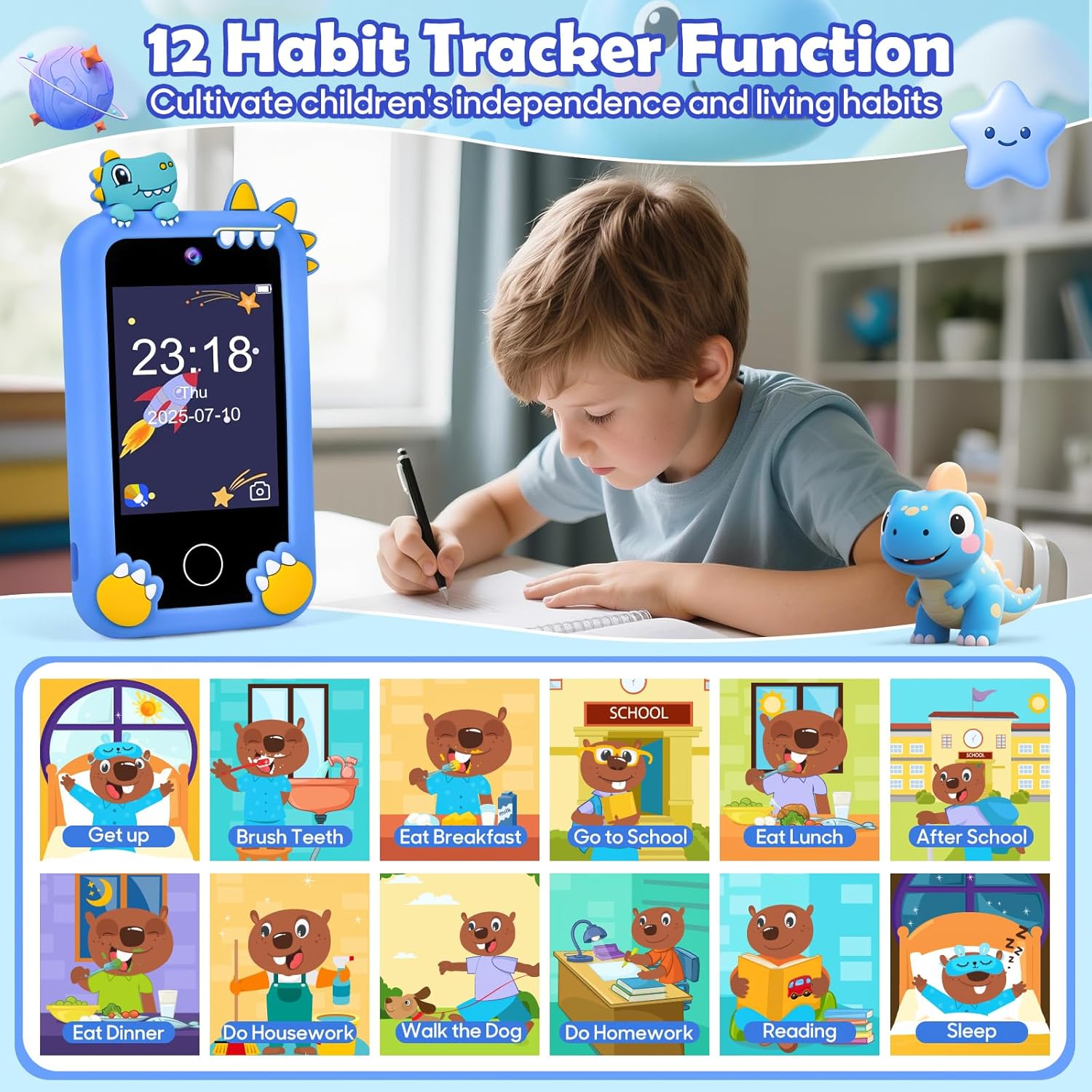 Smartphone Giocattolo per Bambini 2.8", Blu - immagine 4