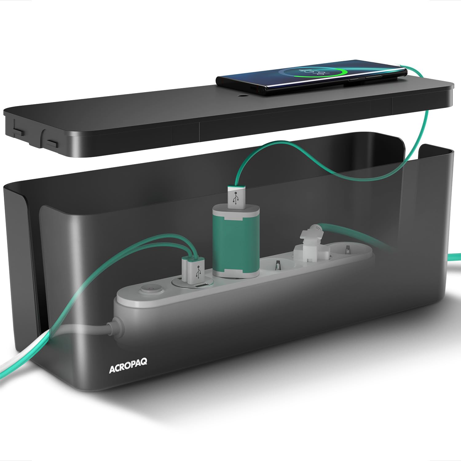 Acropaq Scatola Porta Cavi Large, Nero