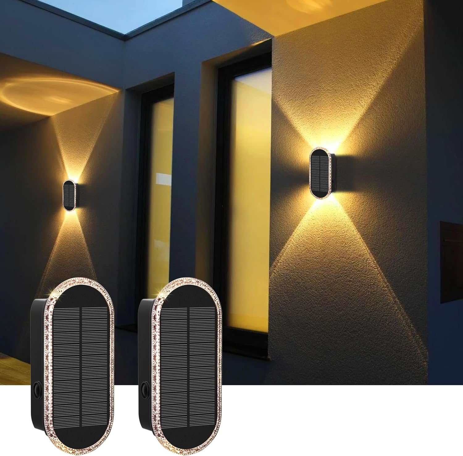 Agotd Lampada da Parete Solare LED Regolabile 2 Pezzi - immagine 1