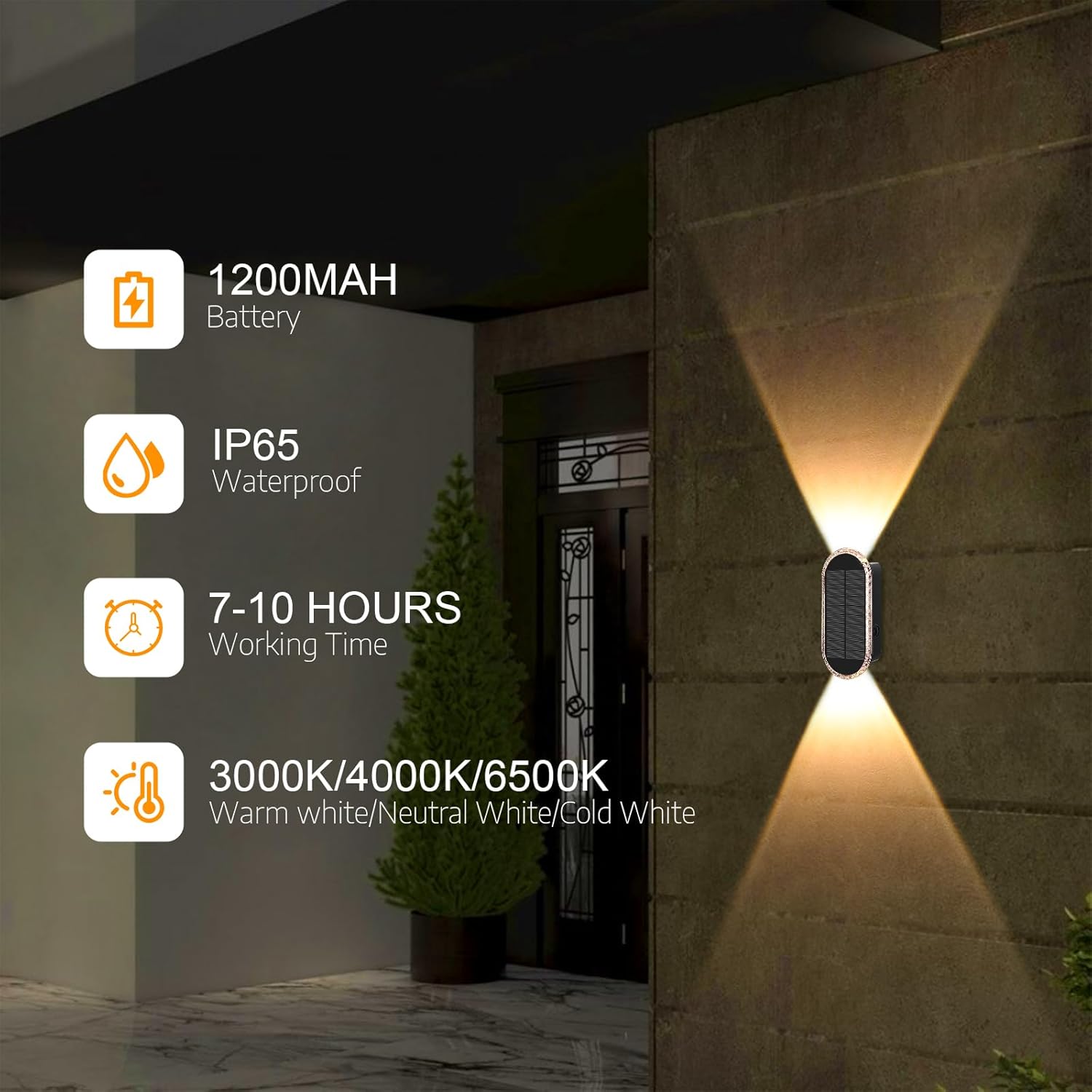 Agotd Lampada da Parete Solare LED Regolabile 2 Pezzi - immagine 2