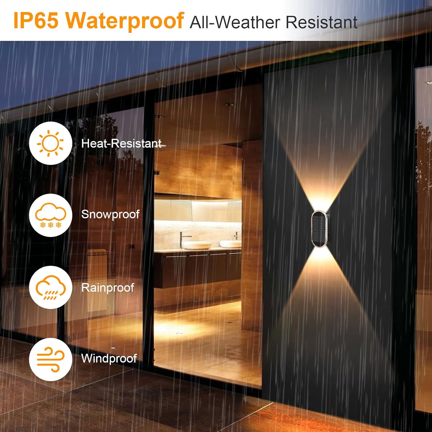 Agotd Lampada da Parete Solare LED Regolabile 2 Pezzi - immagine 4