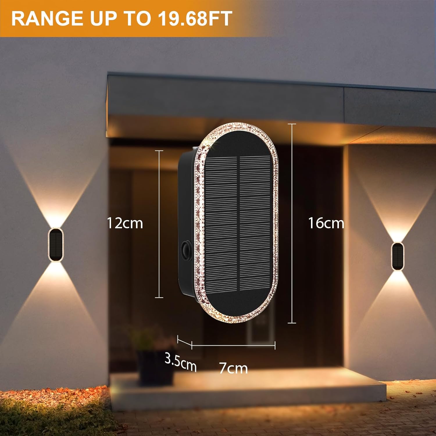 Agotd Lampada da Parete Solare LED Regolabile 2 Pezzi - immagine 5