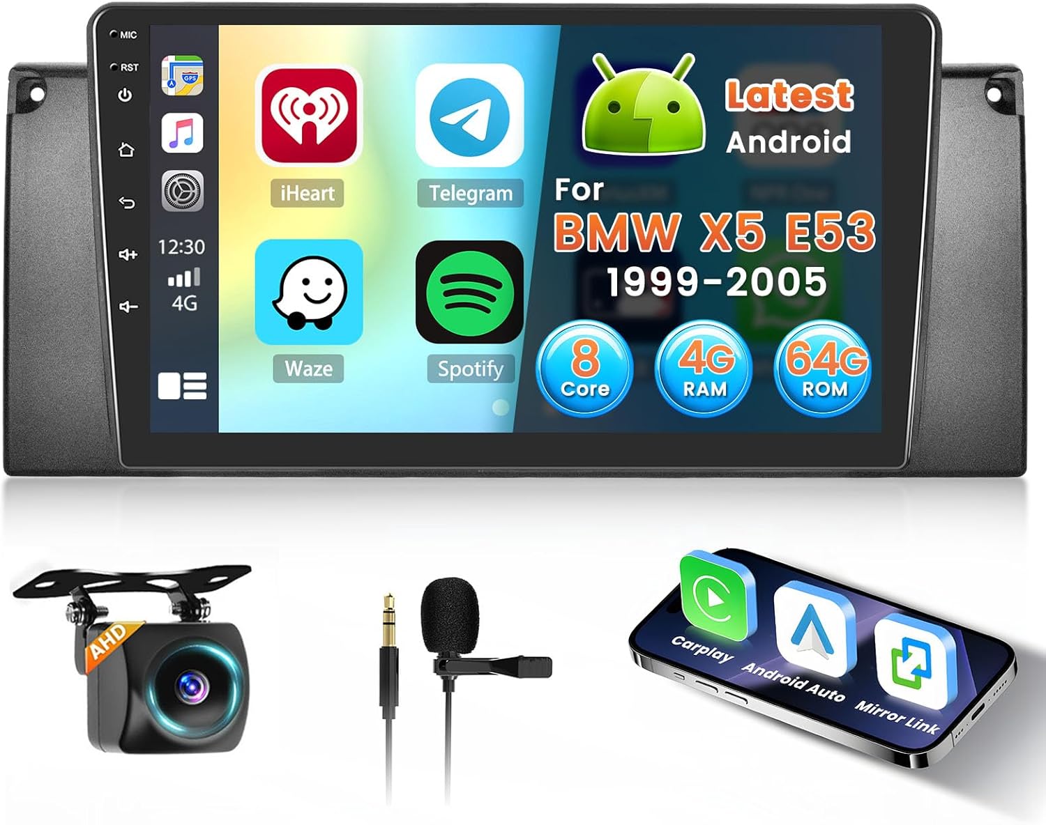 Inefala Autoradio Android 15 per BMW X5 E53 (1999-2005) - immagine 1