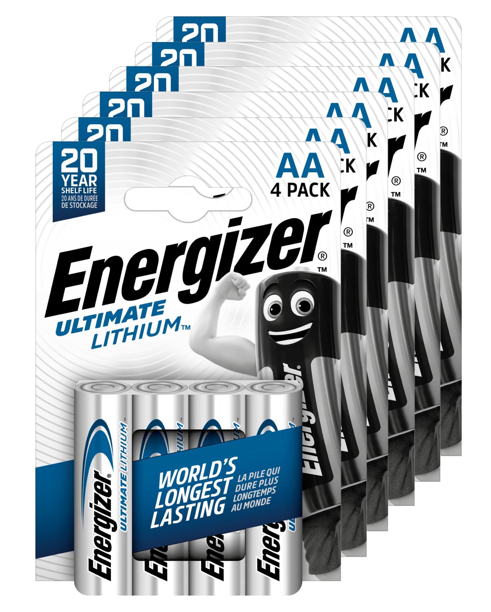 24 Batterie Energizer Ultimate Lithium AA Lunga Durata