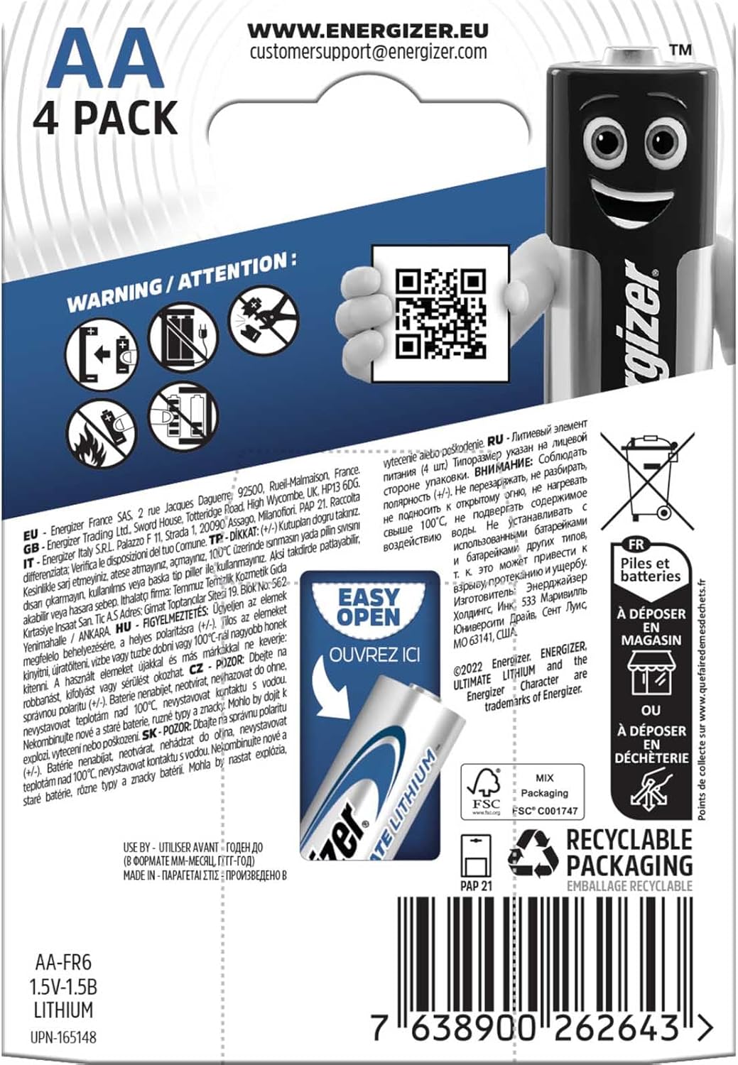 24 Batterie Energizer Ultimate Lithium AA Lunga Durata - immagine 2