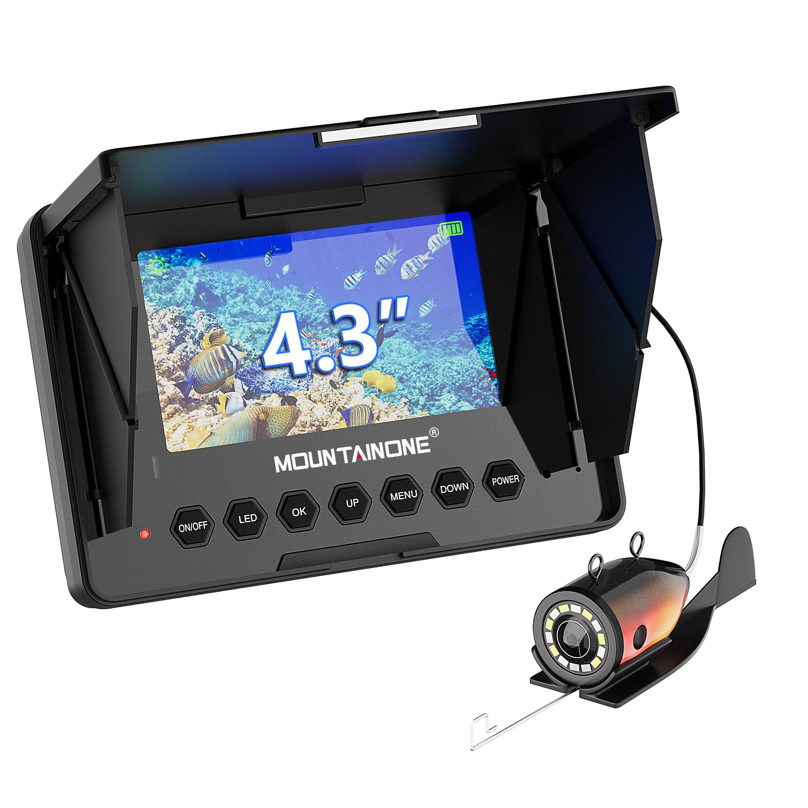 Fishfinder con Monitor IPS 4.3" e Telecamera Subacquea HD
