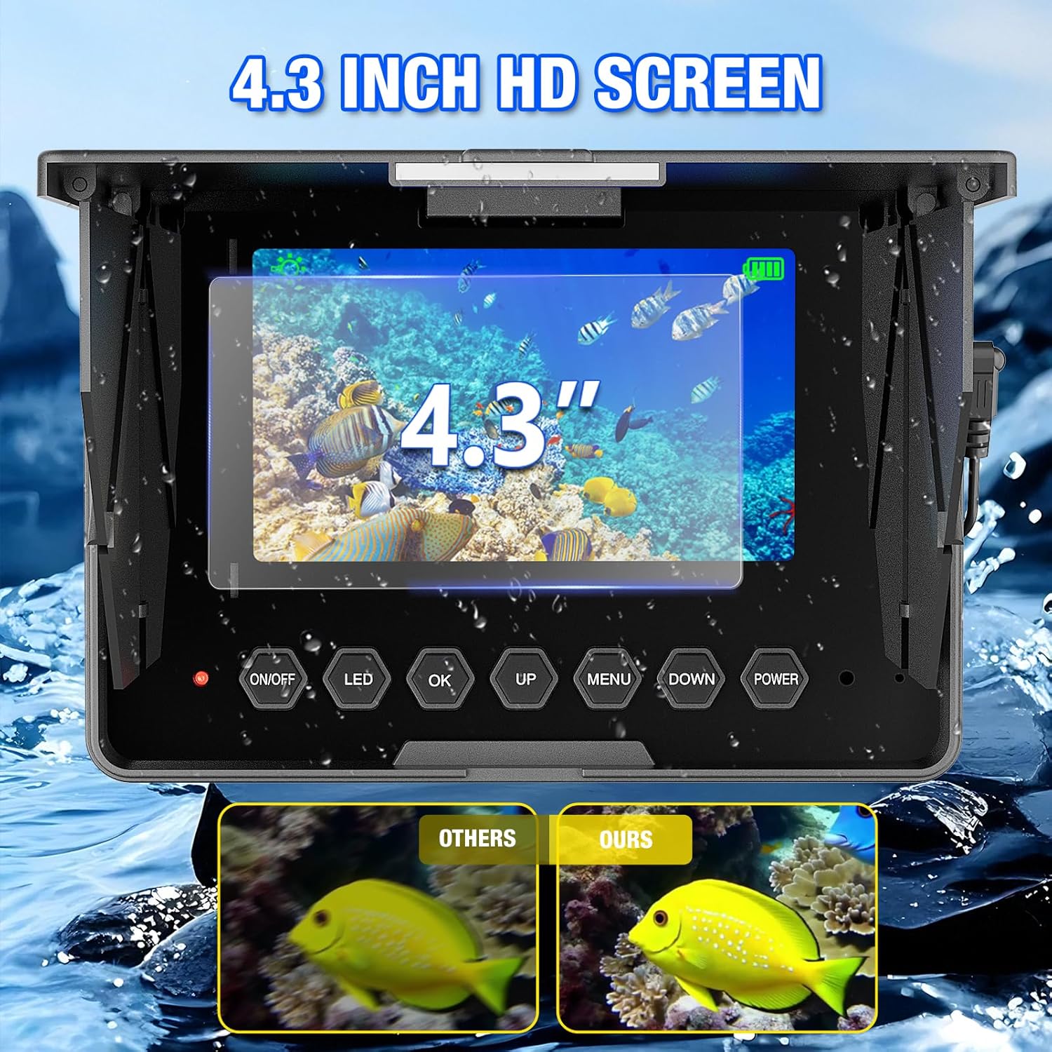 Fishfinder con Monitor IPS 4.3" e Telecamera Subacquea HD - immagine 2