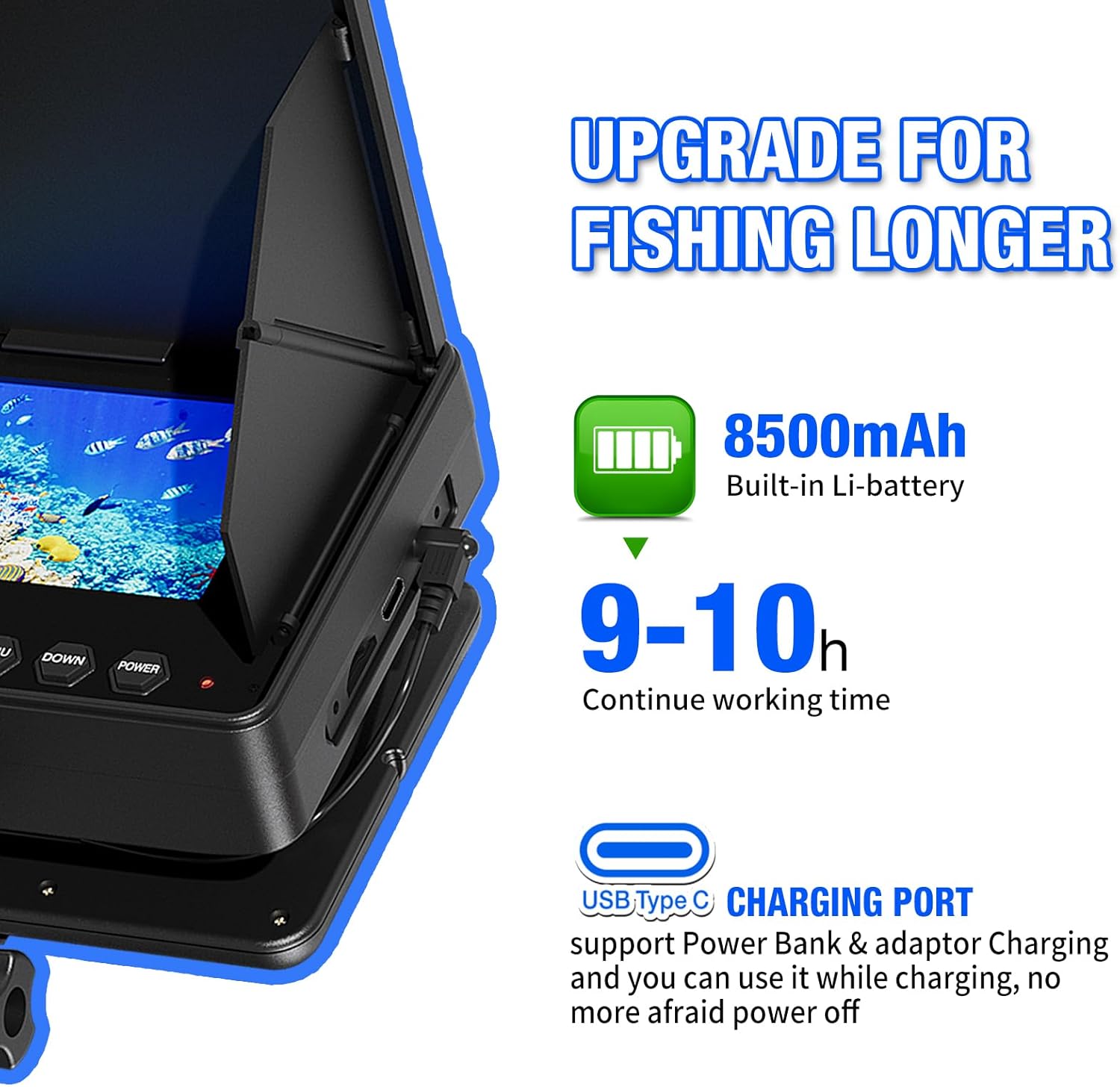 Fishfinder con Monitor IPS 4.3" e Telecamera Subacquea HD - immagine 5