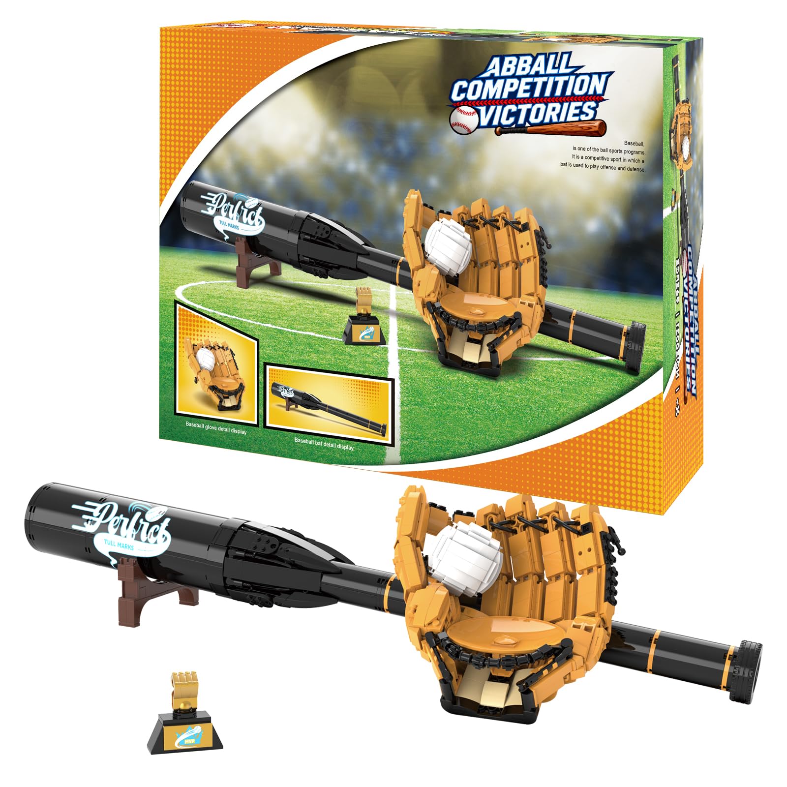 Sosuy Set Mattoncini Costruzione Baseball 968 Pezzi