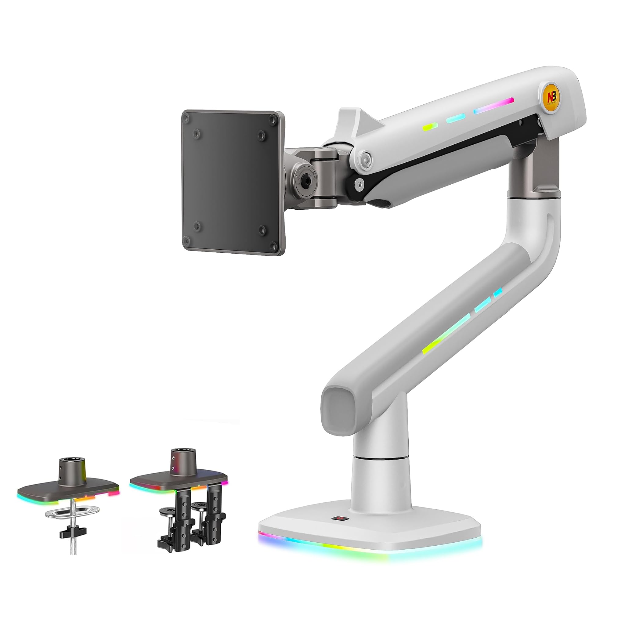 Nb Ergonomic RGB - Braccio Monitor 32-60 Pollici, Bianco