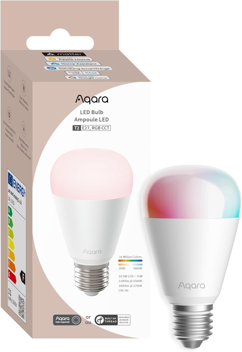 Aqara Lampadina LED T2 E27 RGB, Bianco Sintonizzabile - immagine 1