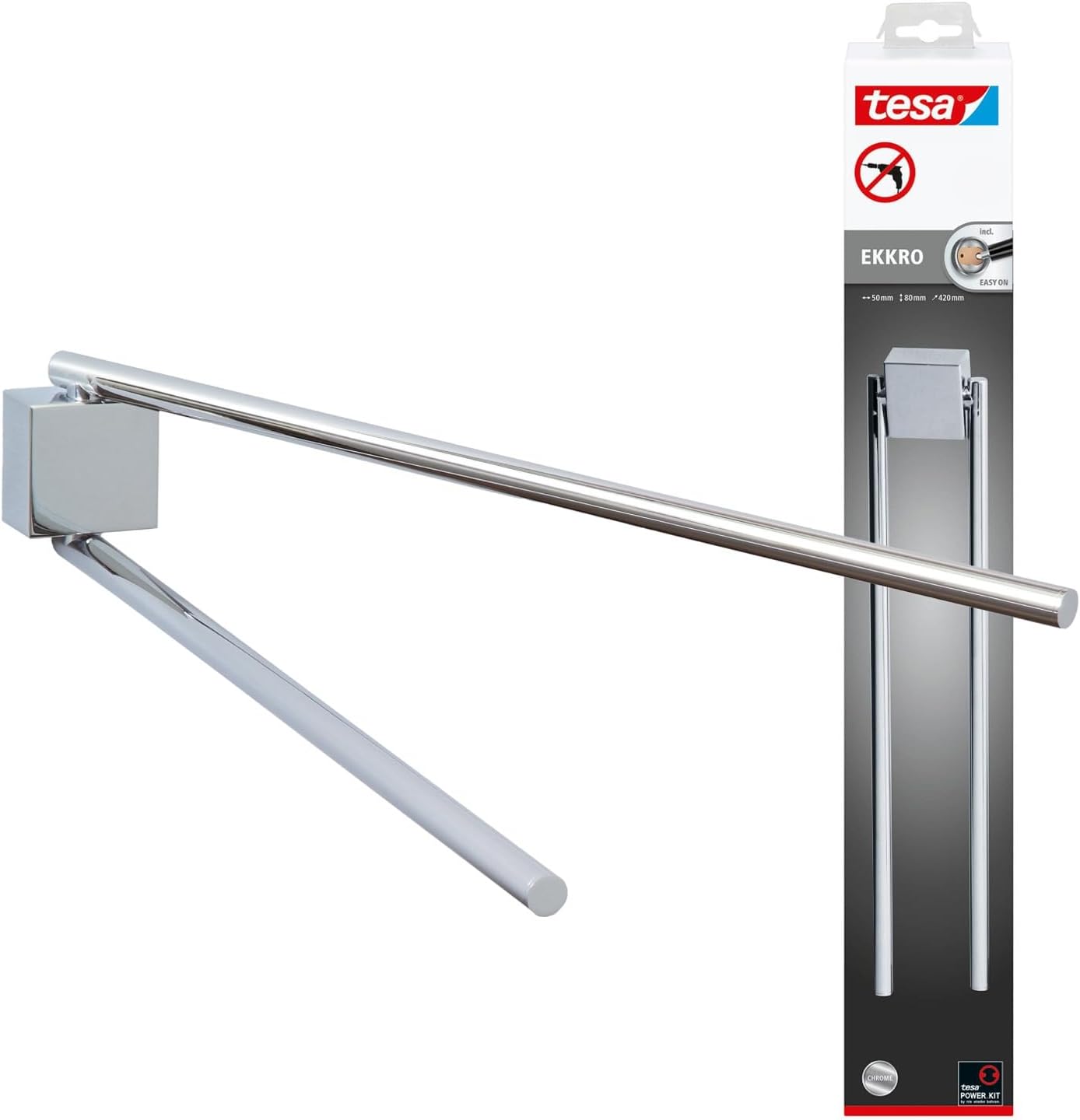 Tesa Ekkro Appendi Asciugamani Metallo Cromato Lucido