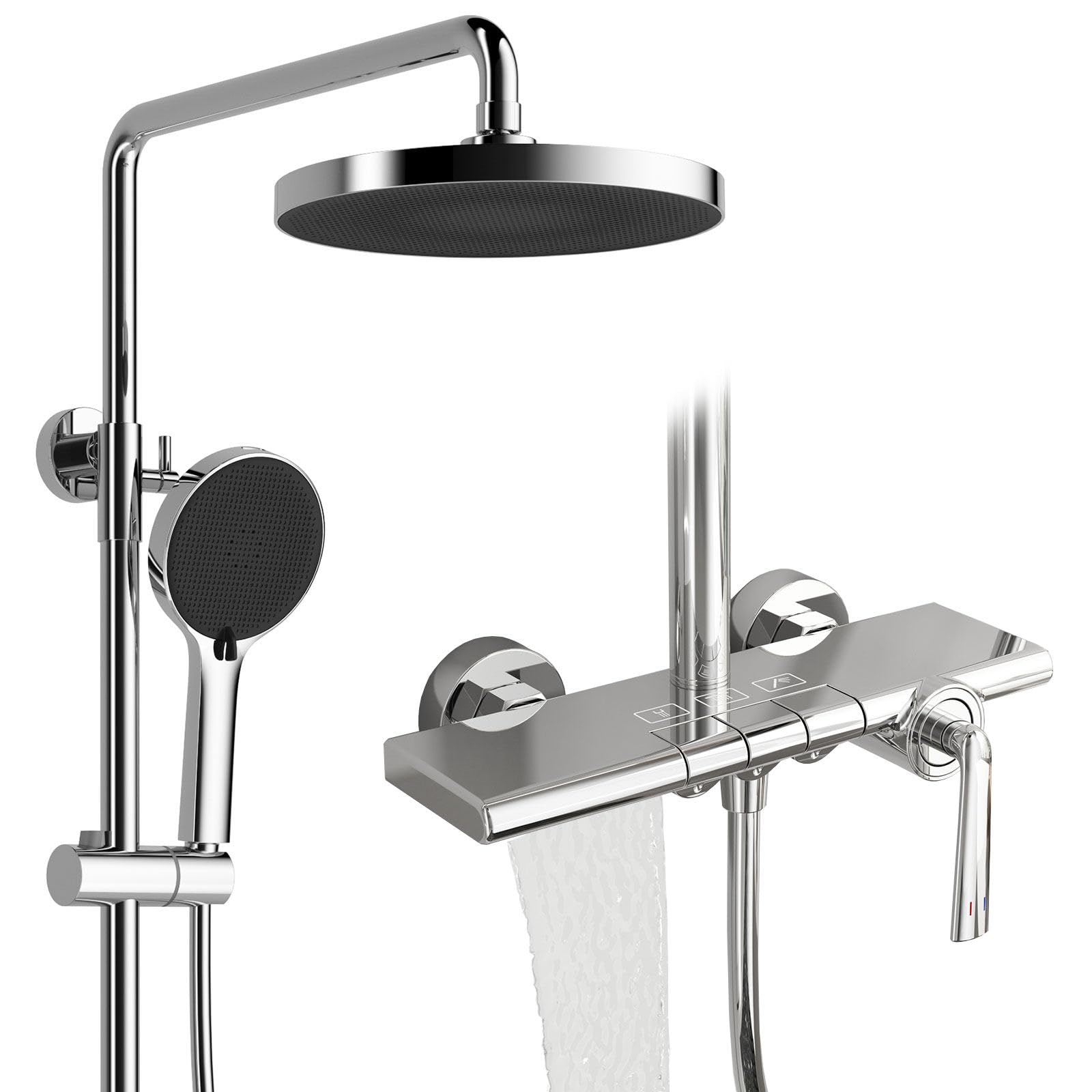 Set Doccia con Miscelatore Cascata e Tasti Pianoforte