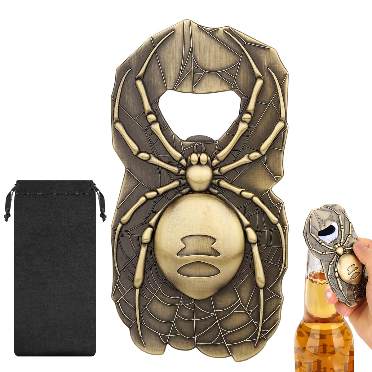 Apribottiglie di birra a forma di ragno, decorazioni di Halloween, regali per allevatori di ragni, accessori per feste in cucina per la casa, regali di compleanno, regali di Natale per uomini