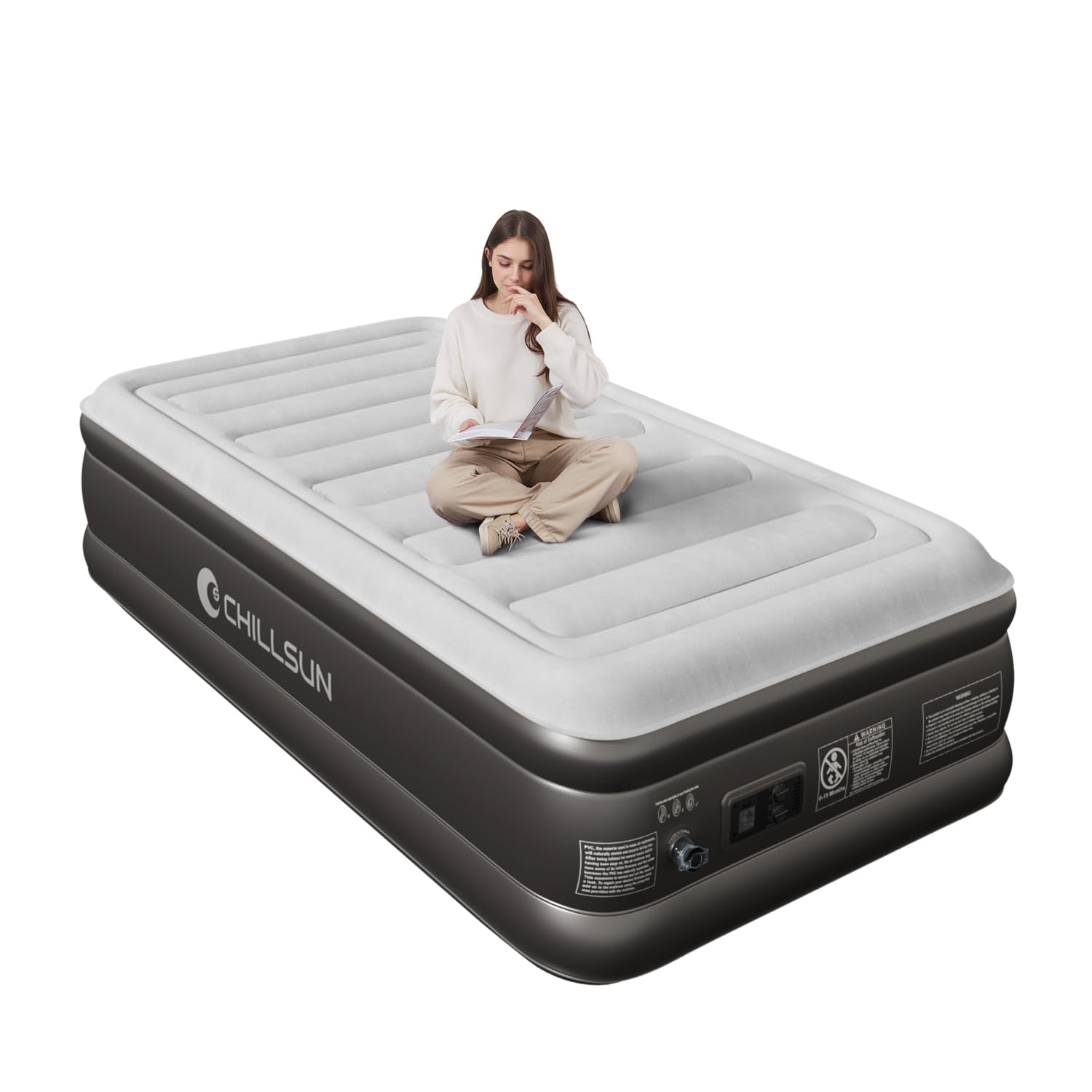 Chillsun Letto Gonfiabile Singolo con Pompa Automatica