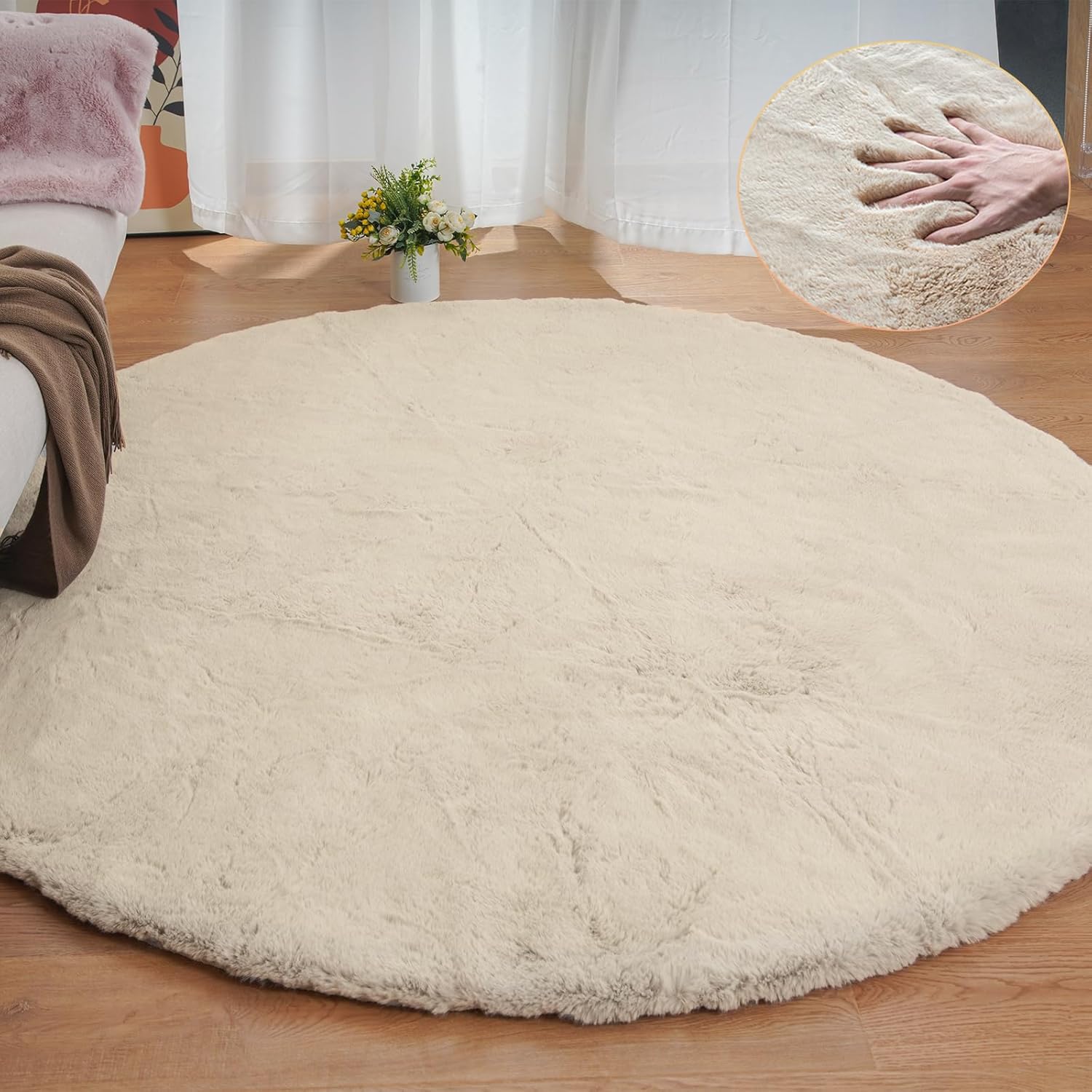 Orinova Tappeto Rotondo Beige 240 cm