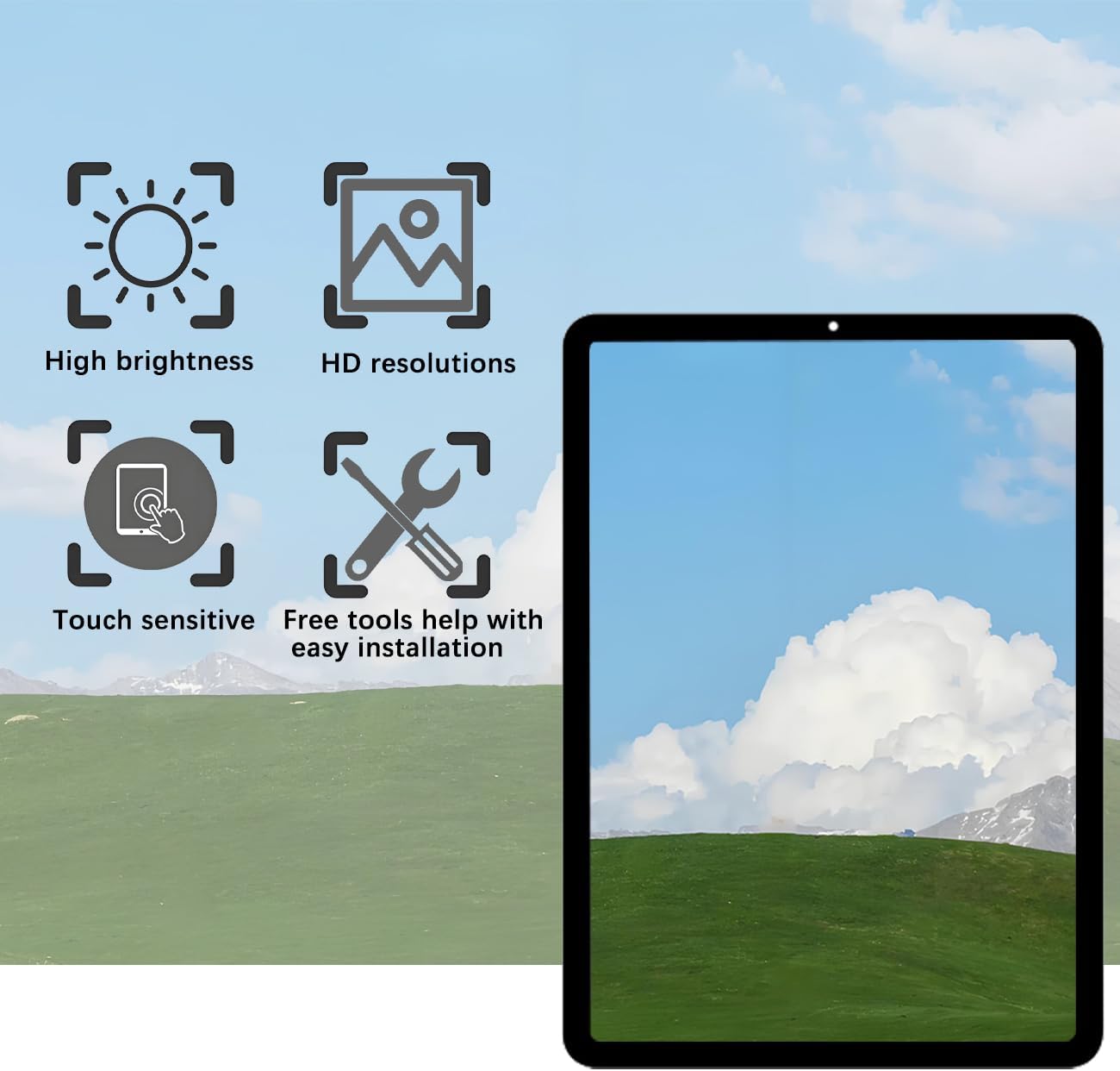 H&lycyj Display di ricambio per iPad Air 5 (2022) 10,9" - immagine 4