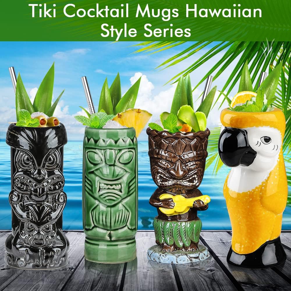 Tiki Bicchieri per Cocktail Set di 4 in Ceramica - immagine 2