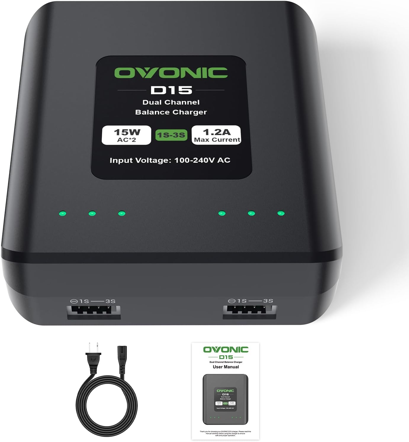 Ovonic D15 Lipo - Caricatore Doppio Canale 15W - immagine 1