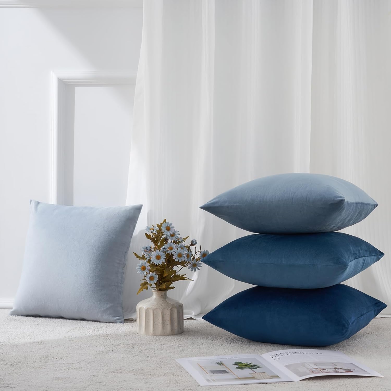 Topfinel Copricuscini Divano 45x45 in Velluto, 4 Pezzi - immagine 2