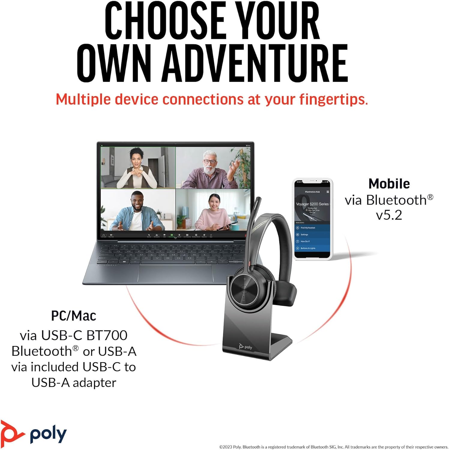 Poly Voyager 4310 UC - Cuffia Monoaurale Wireless, Nero - immagine 5