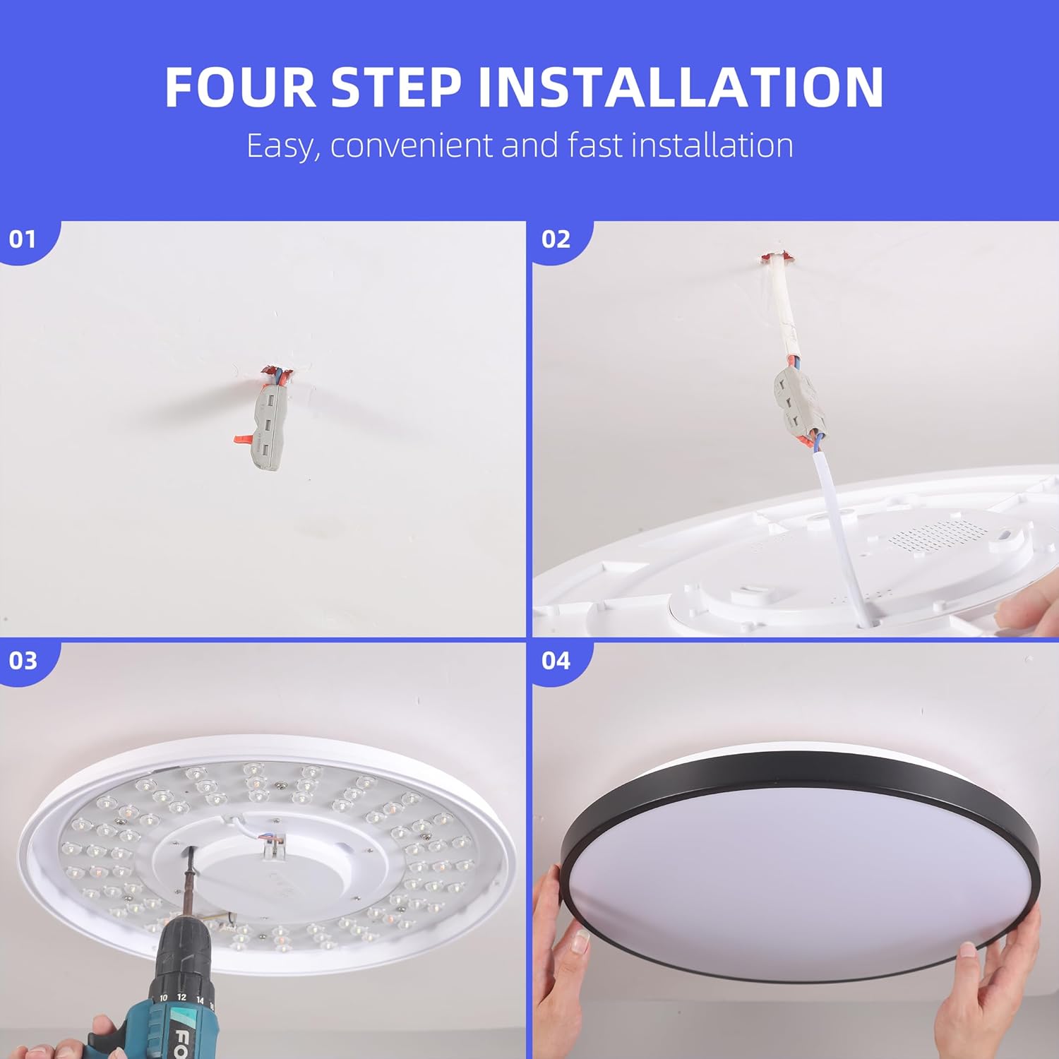 Horevo Plafoniera LED Incasso 40cm Nera - immagine 9