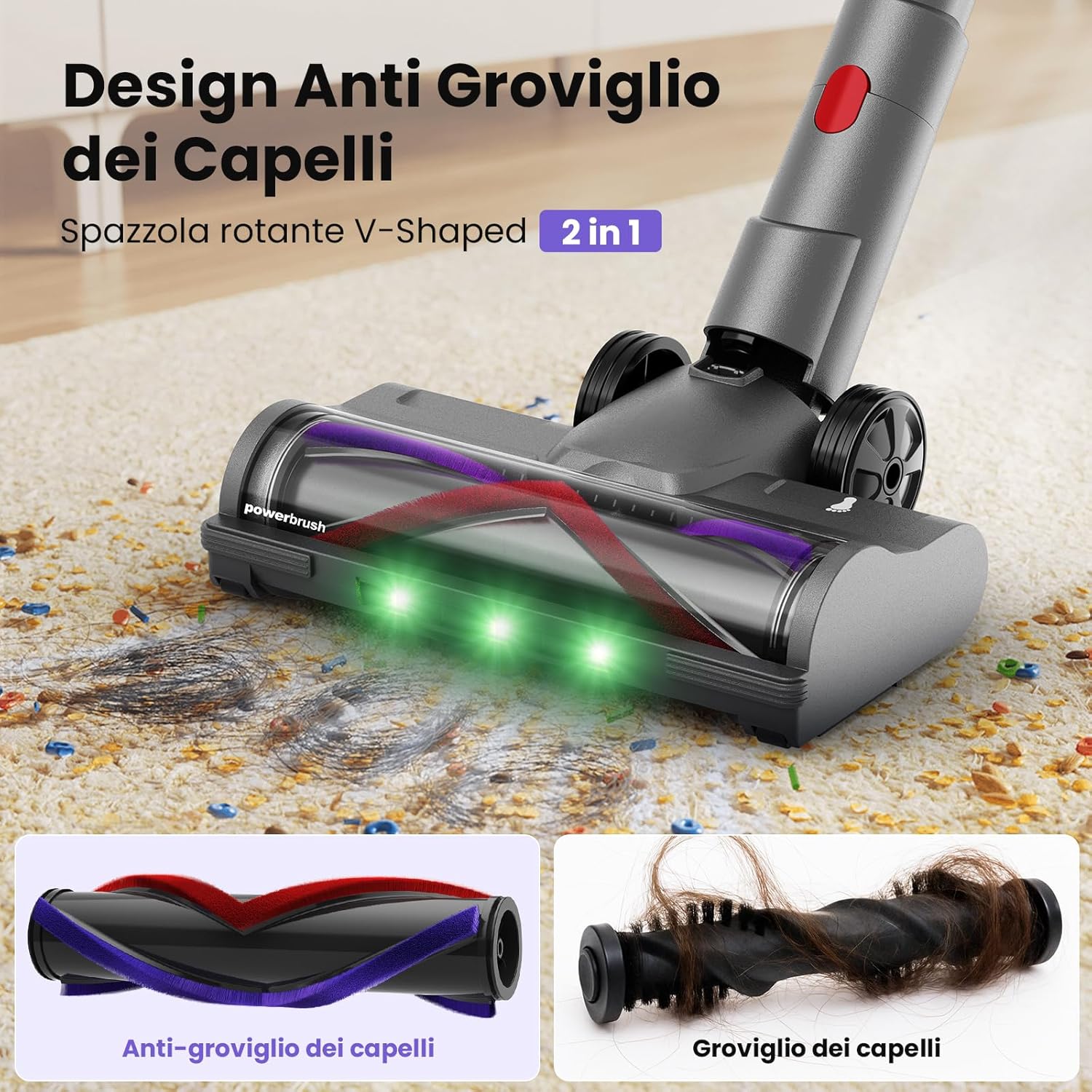 Aspirapolvere Senza Fili 600W/58000Pa 75min - immagine 7