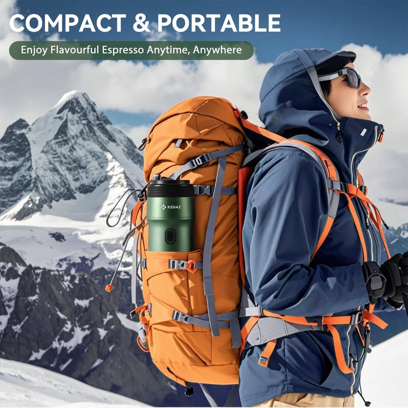 Macchina Caffè Espresso Portatile Elettrica, Verde - immagine 5