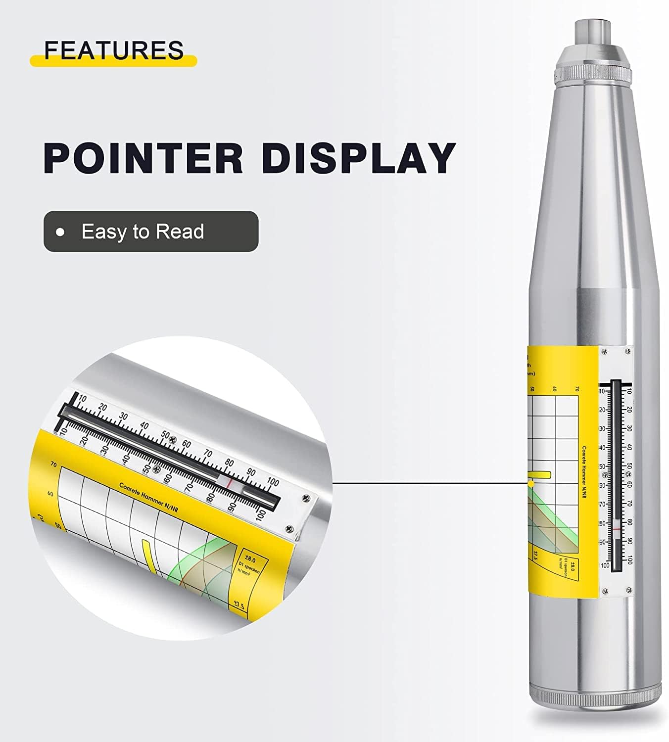 Cgoldenwall Sclerometro per Calcestruzzo ZC3-A - immagine 6
