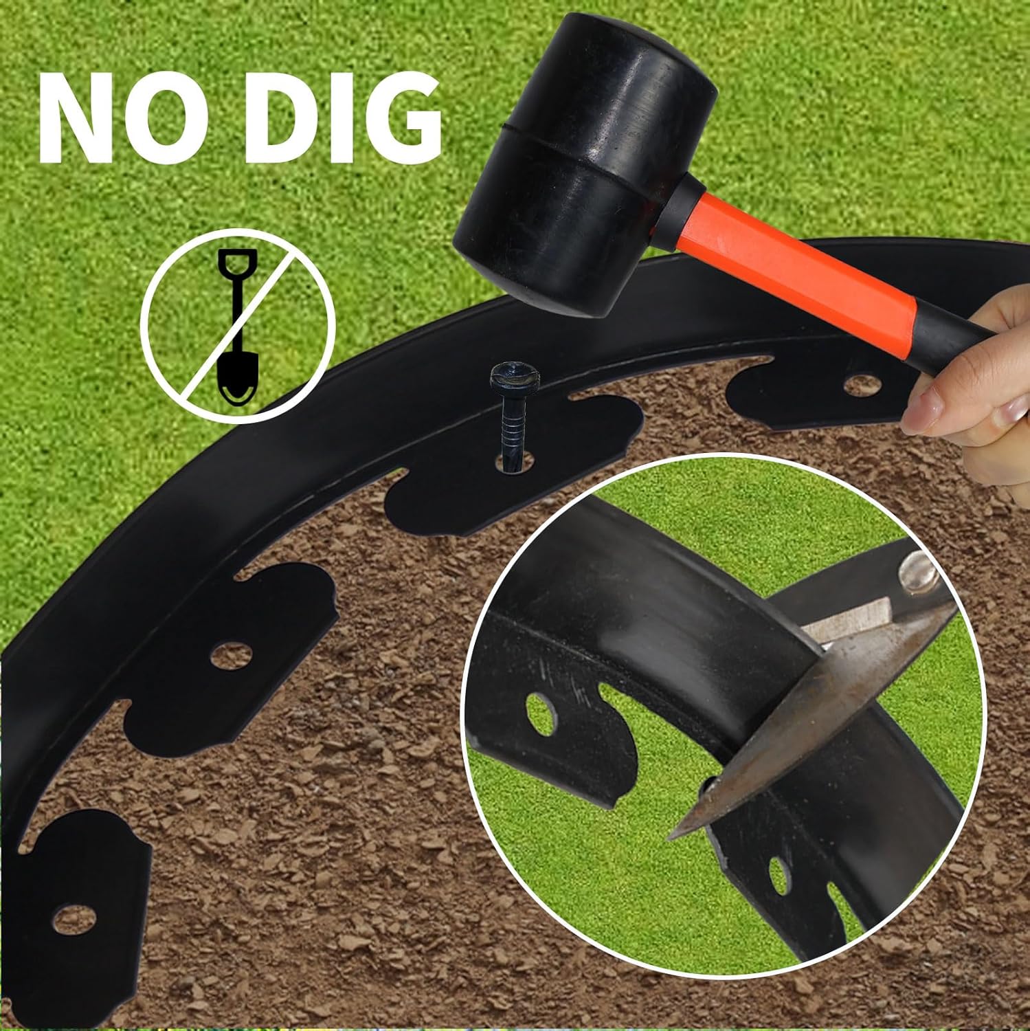 Bordura Giardino Plastica 5cmx20m con 60 Punte e 2 Connettori - immagine 3