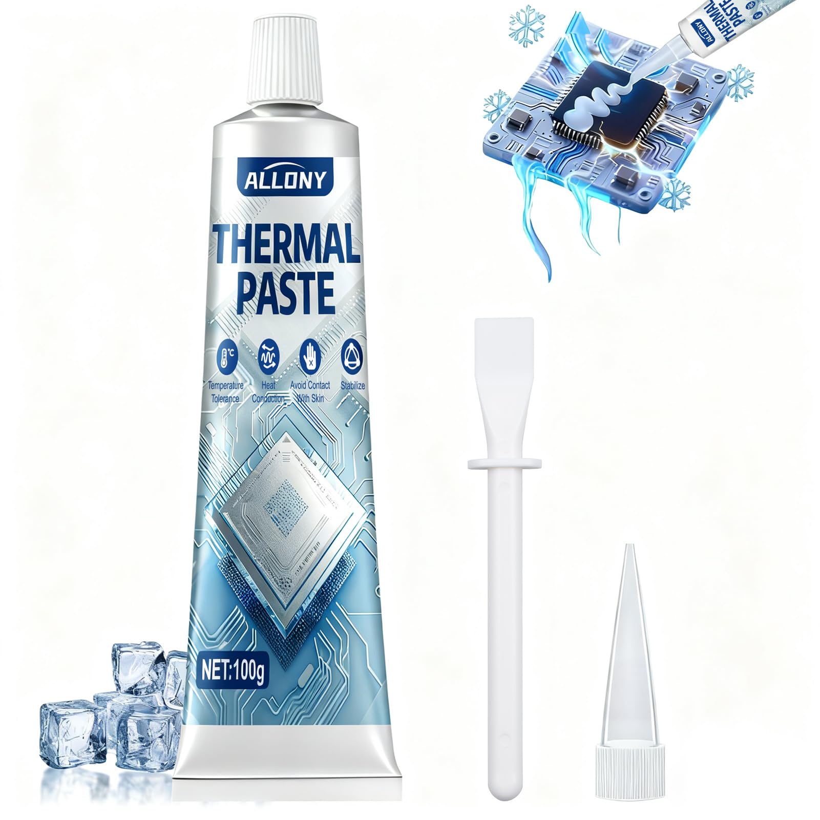 Allony Thermal Paste - Pasta Termica CPU 100g, Bianco