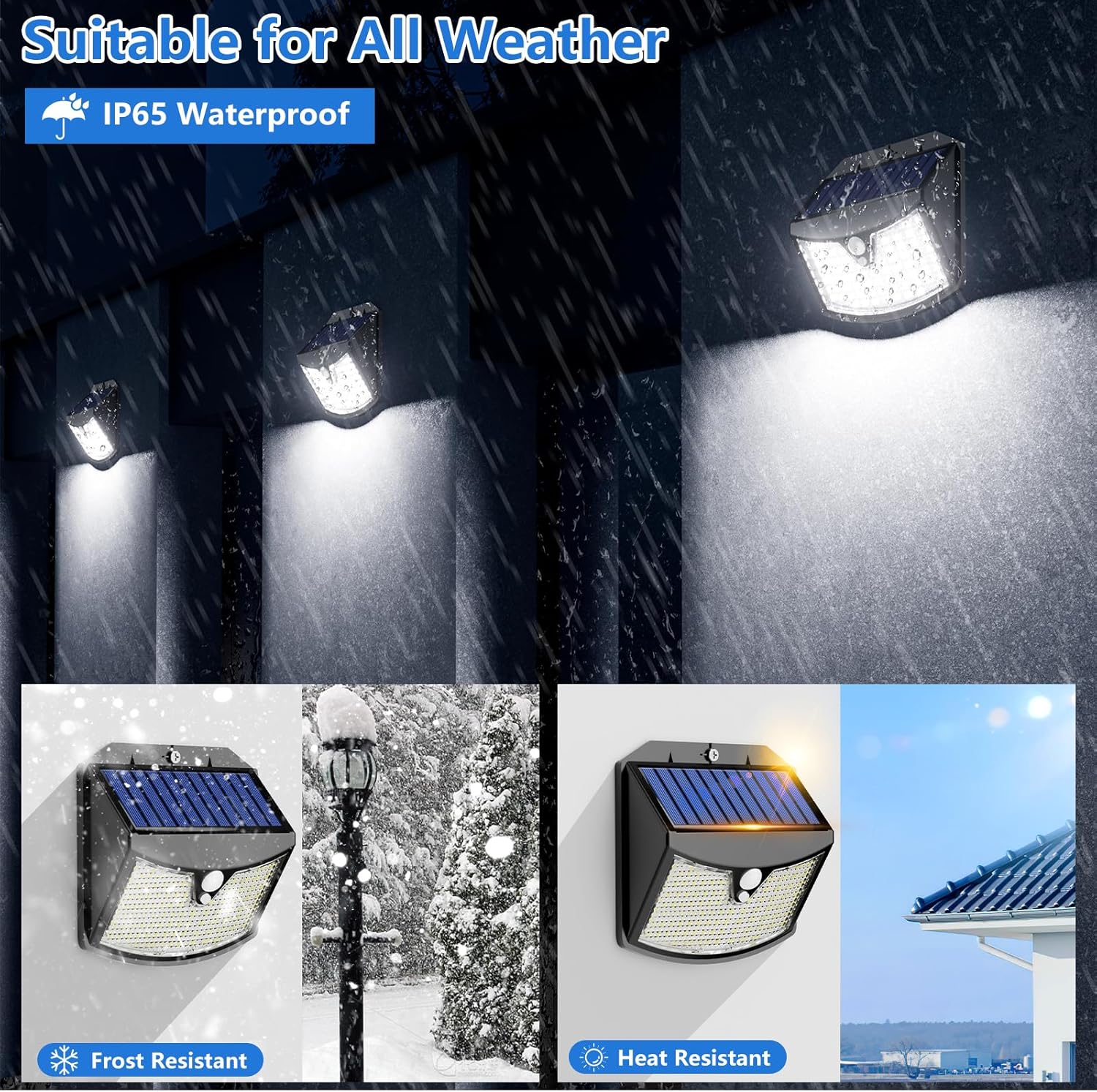 Luce Solare LED Esterno con Sensore Movimento 4 Pezzi - immagine 5