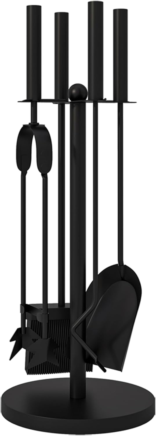 Set 4 Attrezzi per Camino, Acciaio Nero 59,5 cm - immagine 11