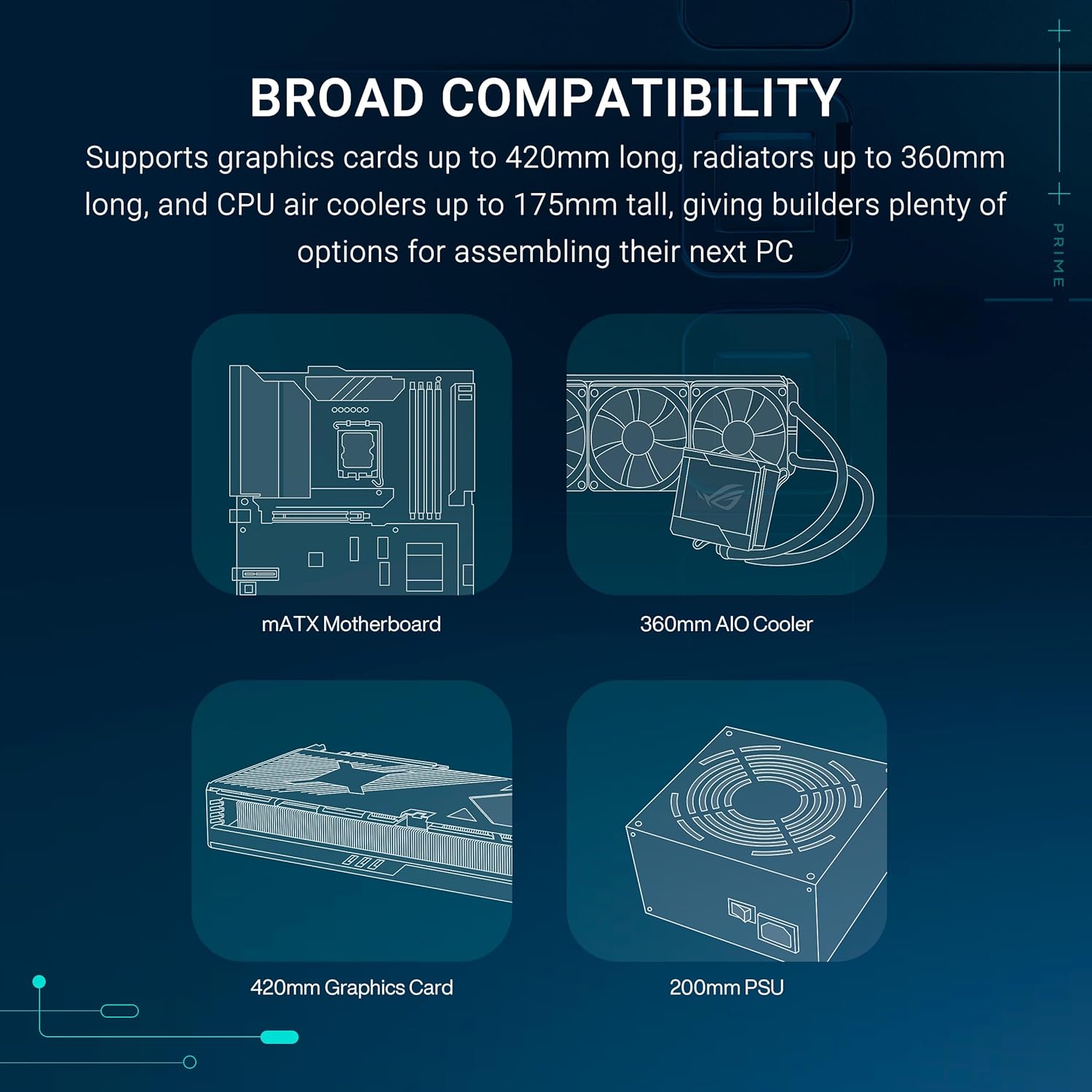 Asus Prime AP202 ARGB - Case mATX, Nero - immagine 6