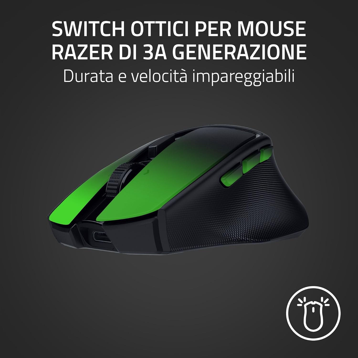 Razer Basilisk Mobile - Mouse Gaming Wireless 18K DPI, Nero - immagine 4