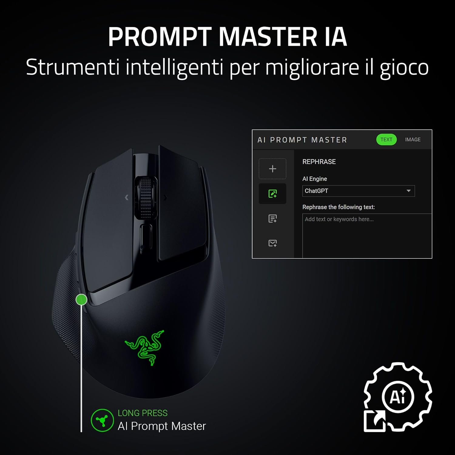 Razer Basilisk Mobile - Mouse Gaming Wireless 18K DPI, Nero - immagine 7