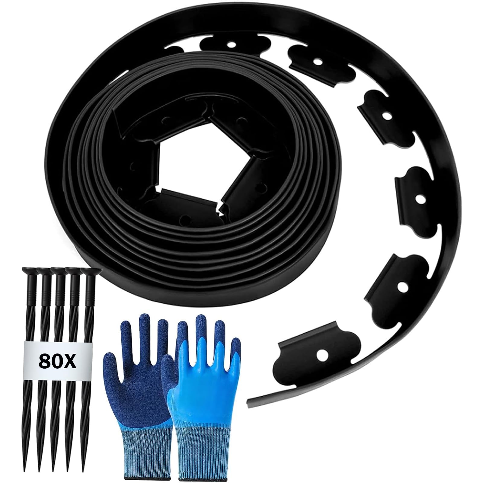 Bordura Flessibile per Aiuola Giardino 20m, Nera