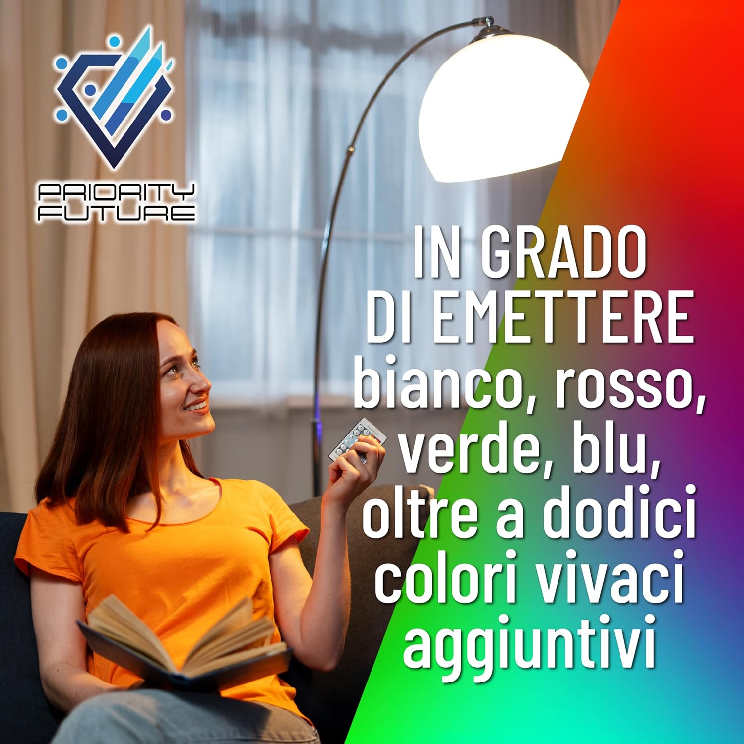 Lampadina LED RGBW E27 con Telecomando - immagine 4