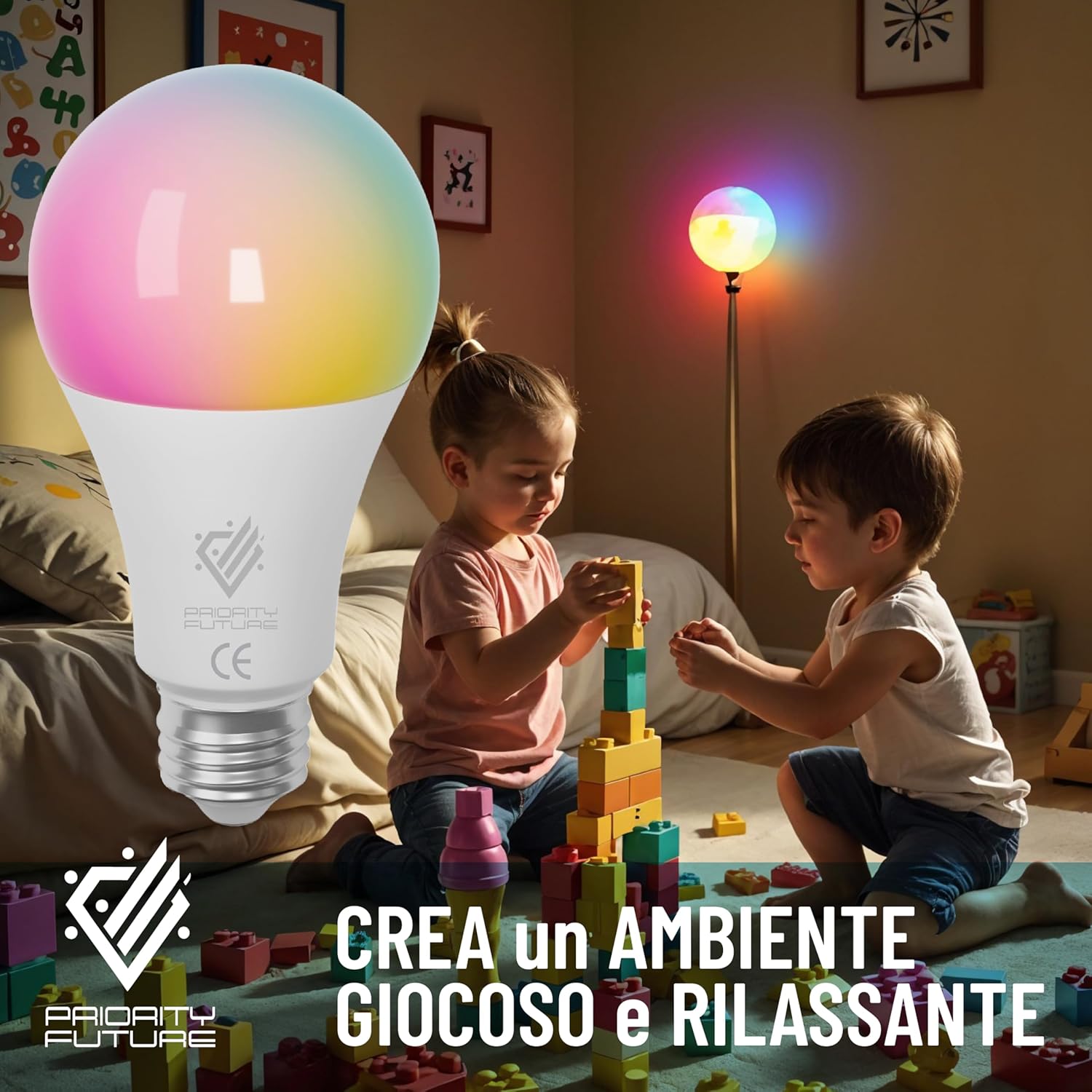 Lampadina LED RGBW E27 con Telecomando - immagine 7