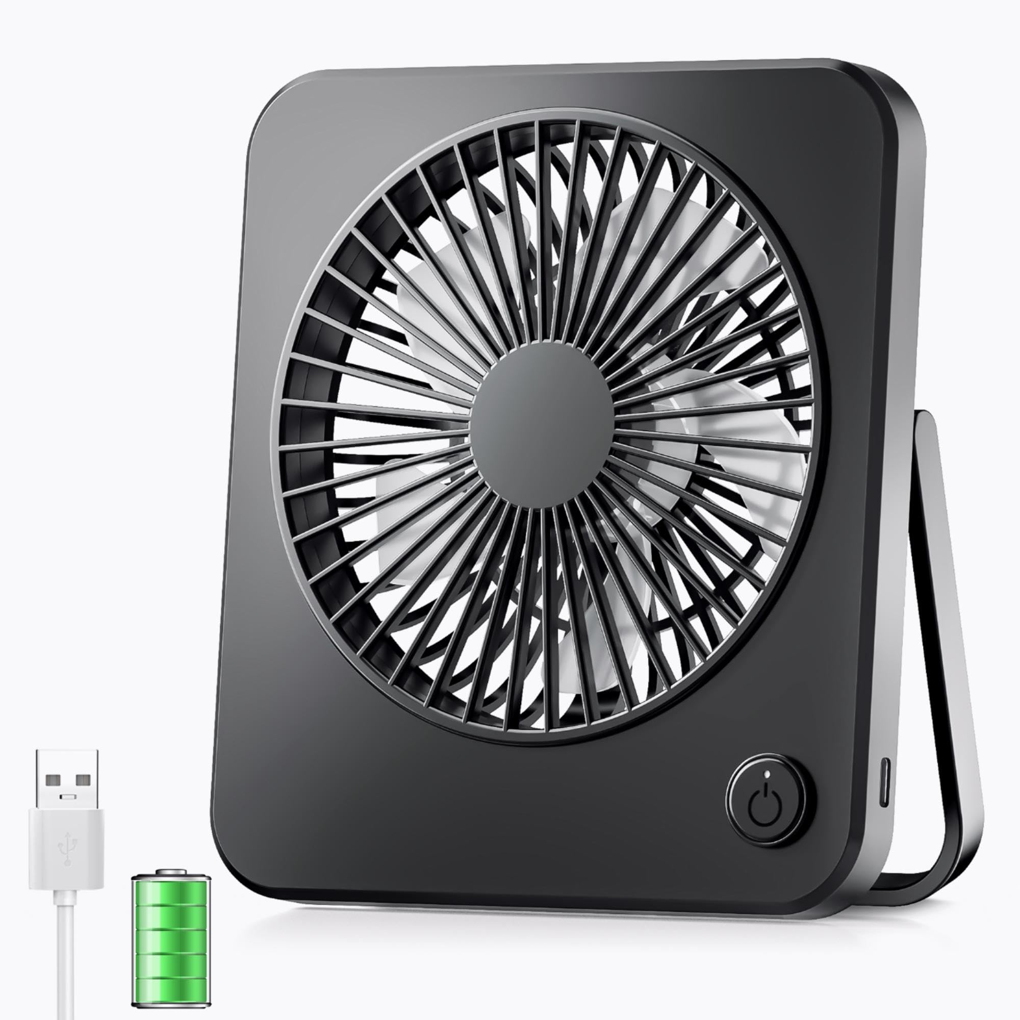 Jateka Mini Ventilatore USB da Scrivania Silenzioso, Nero