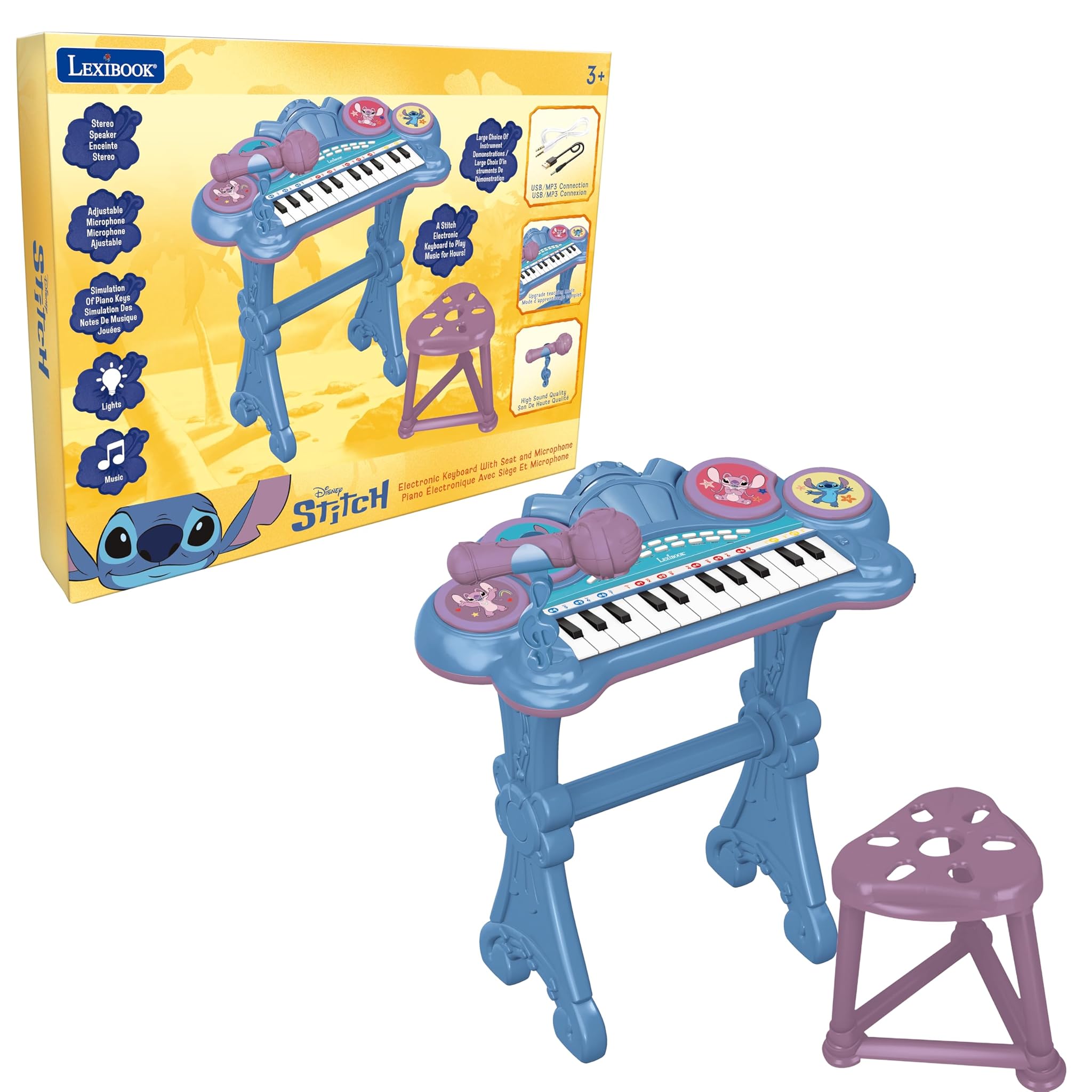 Lexibook Tastiera Pianoforte Elettronica Disney Stitch