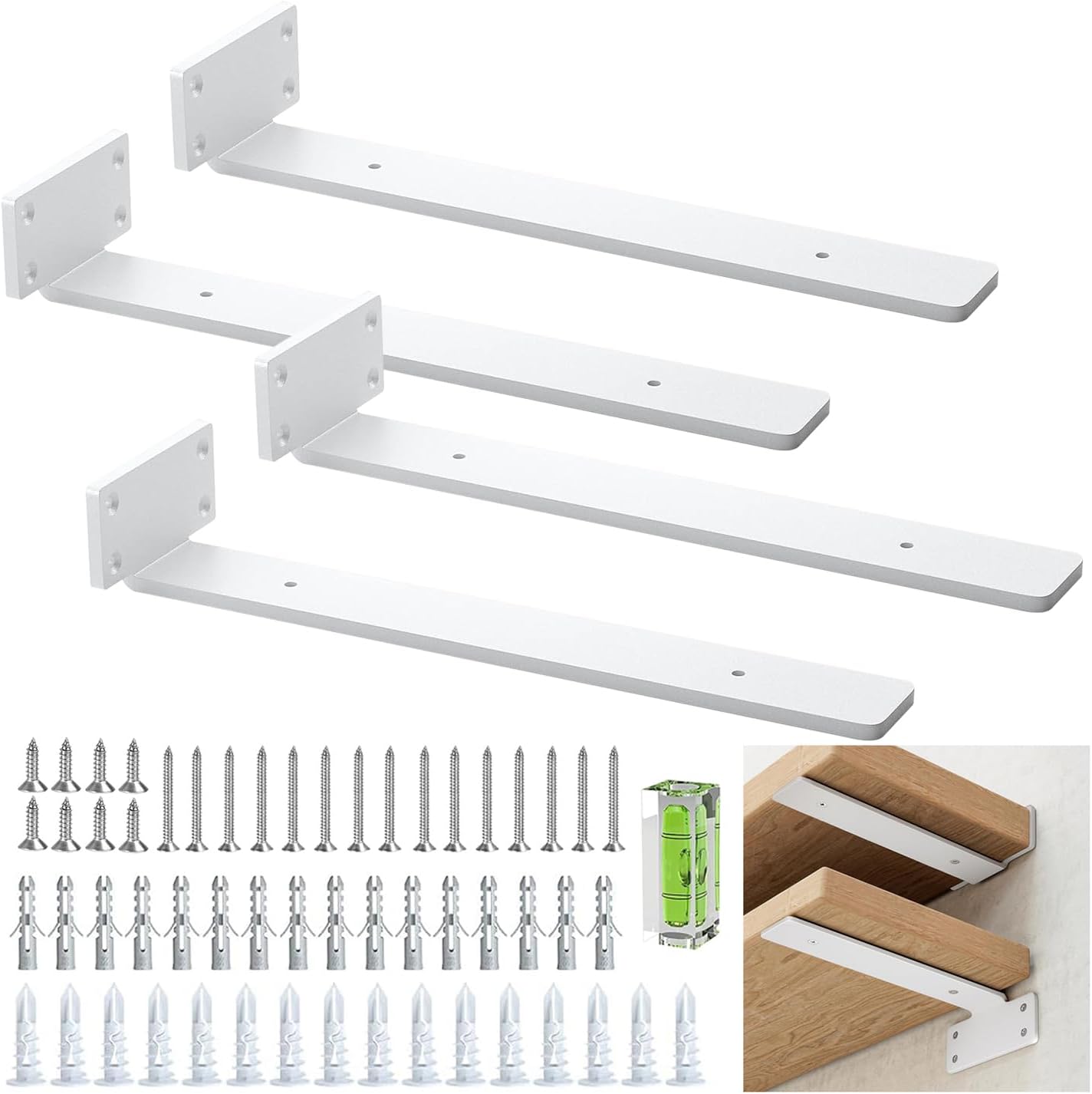 Staffe per Mensole Resistenti 30 cm, 4 Pezzi - immagine 1