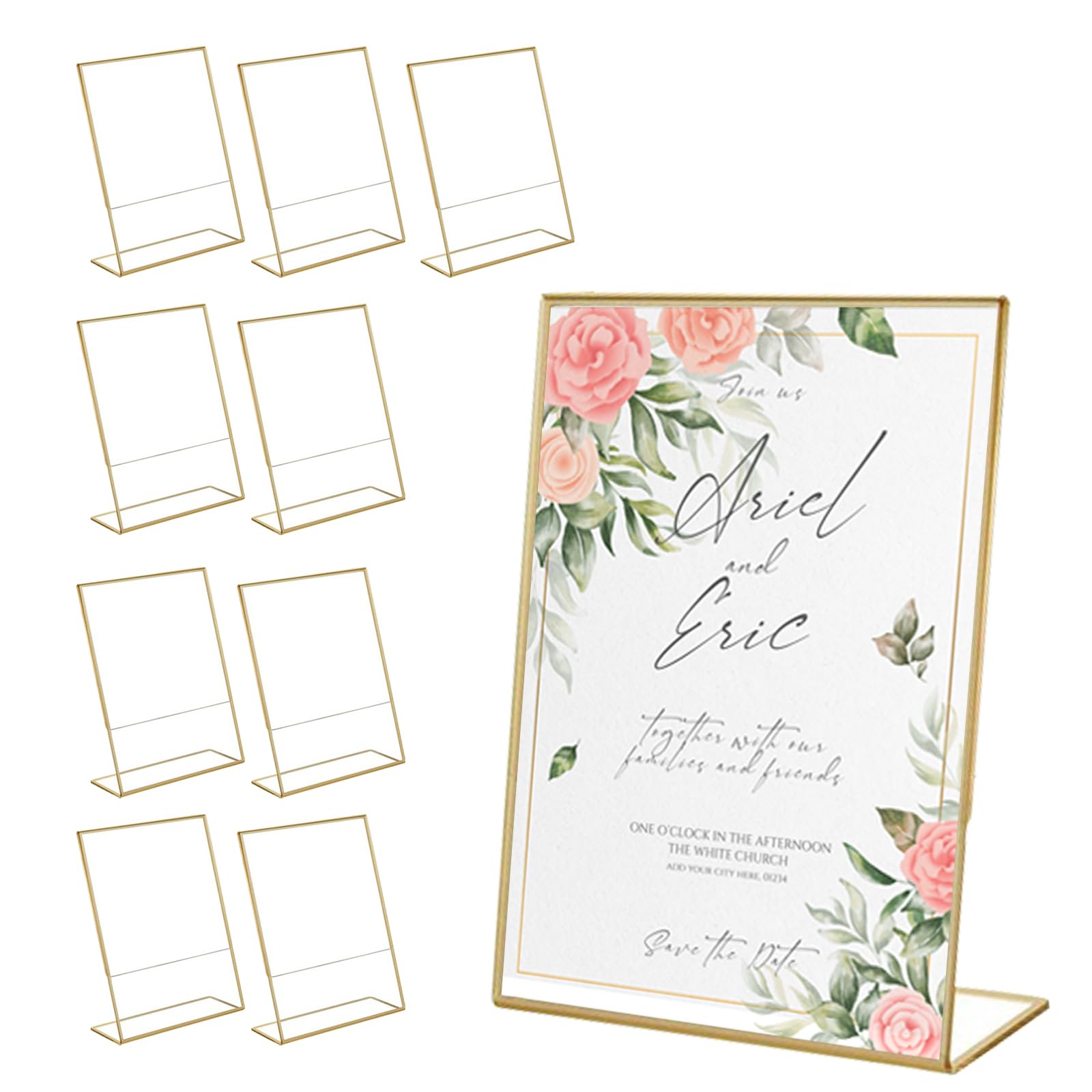 Yunbey 10 Espositori Plexiglass A5 con Cornici Dorate