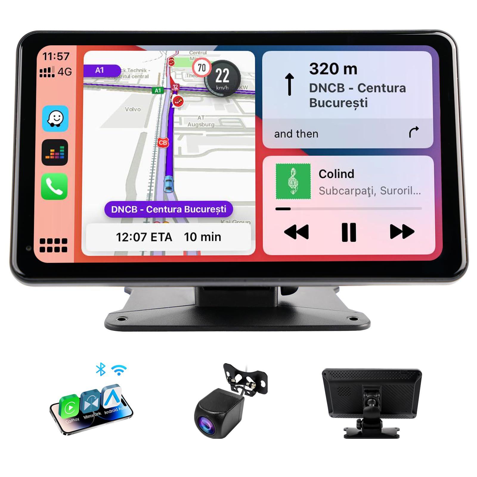 Autoradio Portatile Wireless Apple CarPlay Android 7" HD