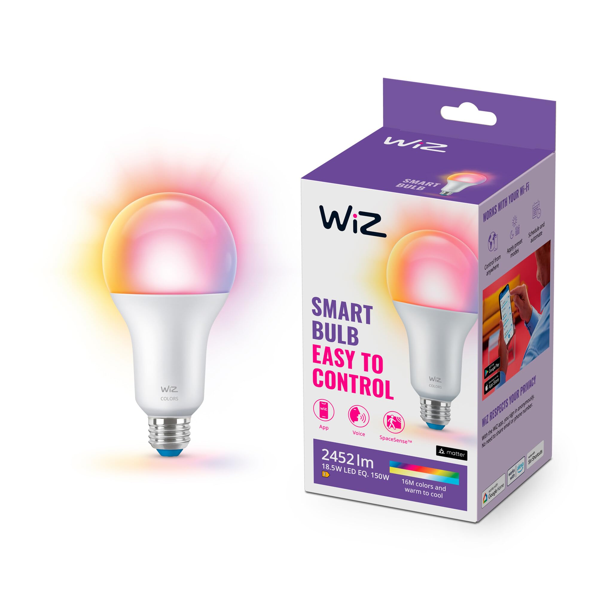 Wiz Lampadina Smart WiFi E27 18.5W