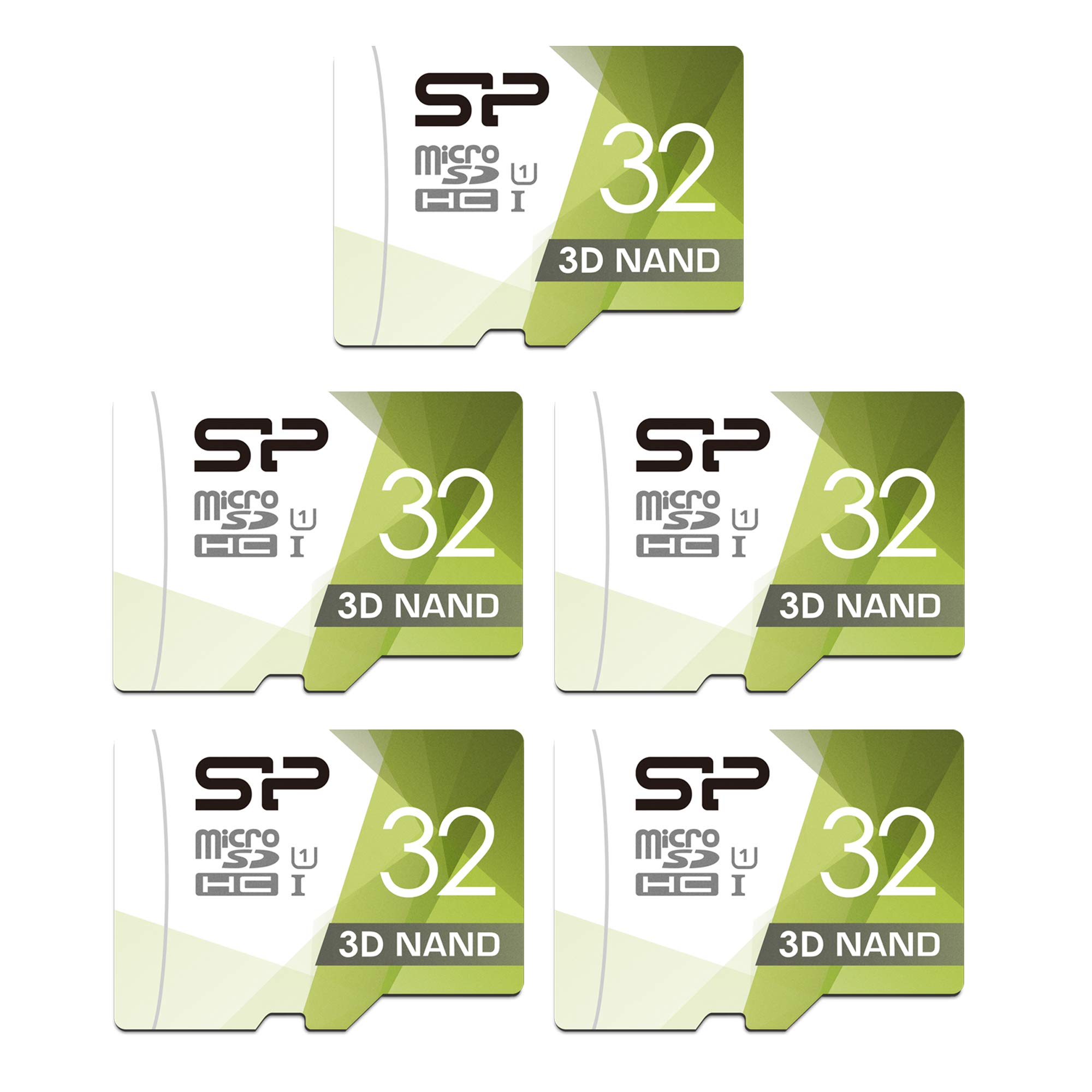 Silicon Power 3D NAND 32GB 5-Pack MicroSD Card with Adapter