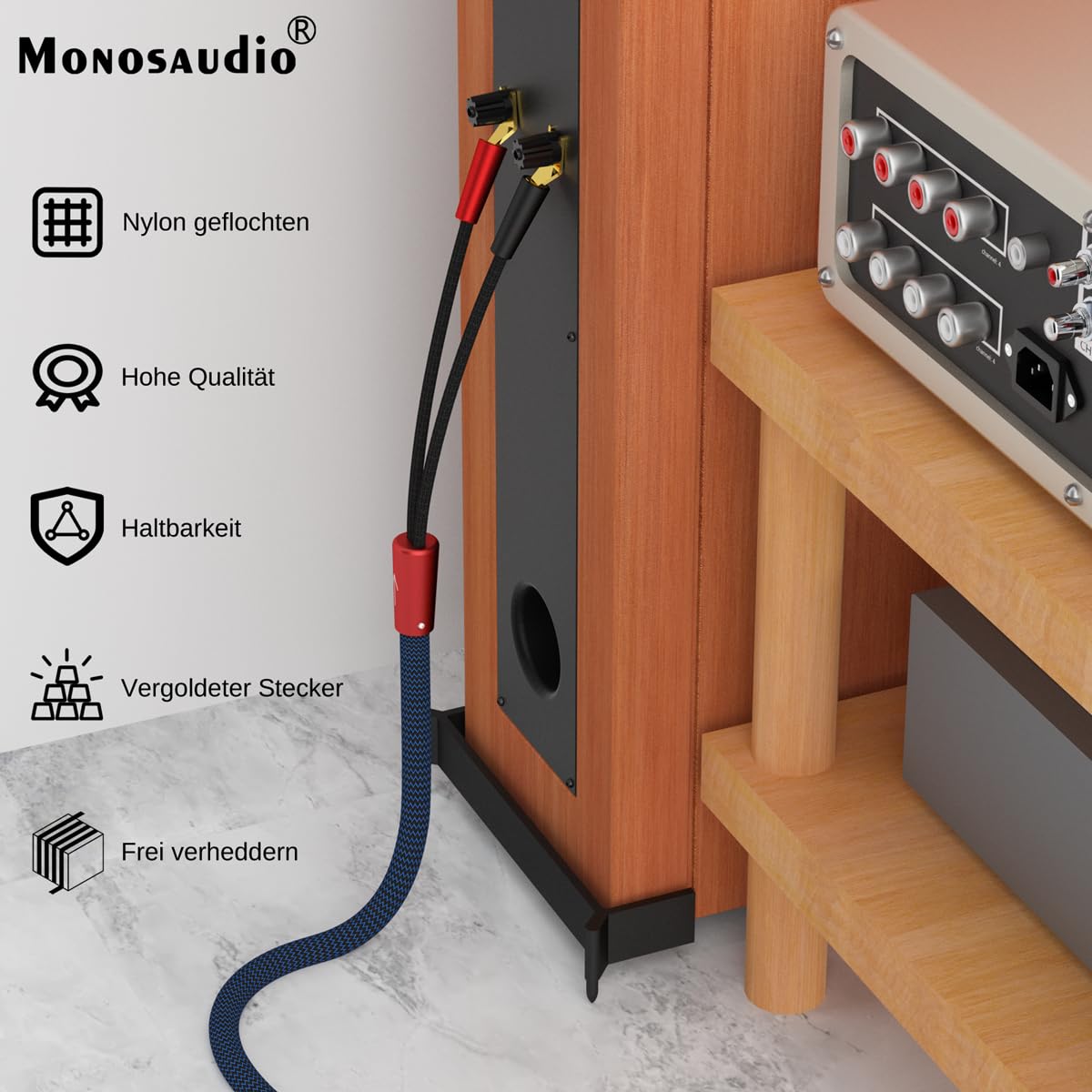 Monosaudio Cavi Altoparlanti High End 13AWG 3M - immagine 2